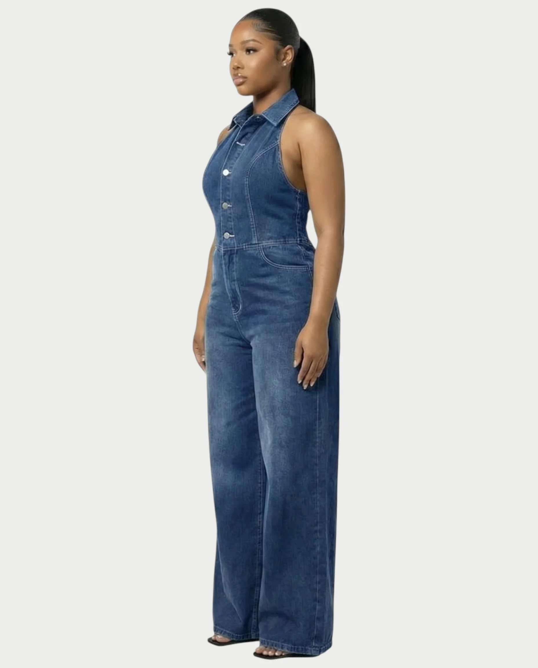 ZALEN Denim Wide-Leg Jumpsuit - Image 13
