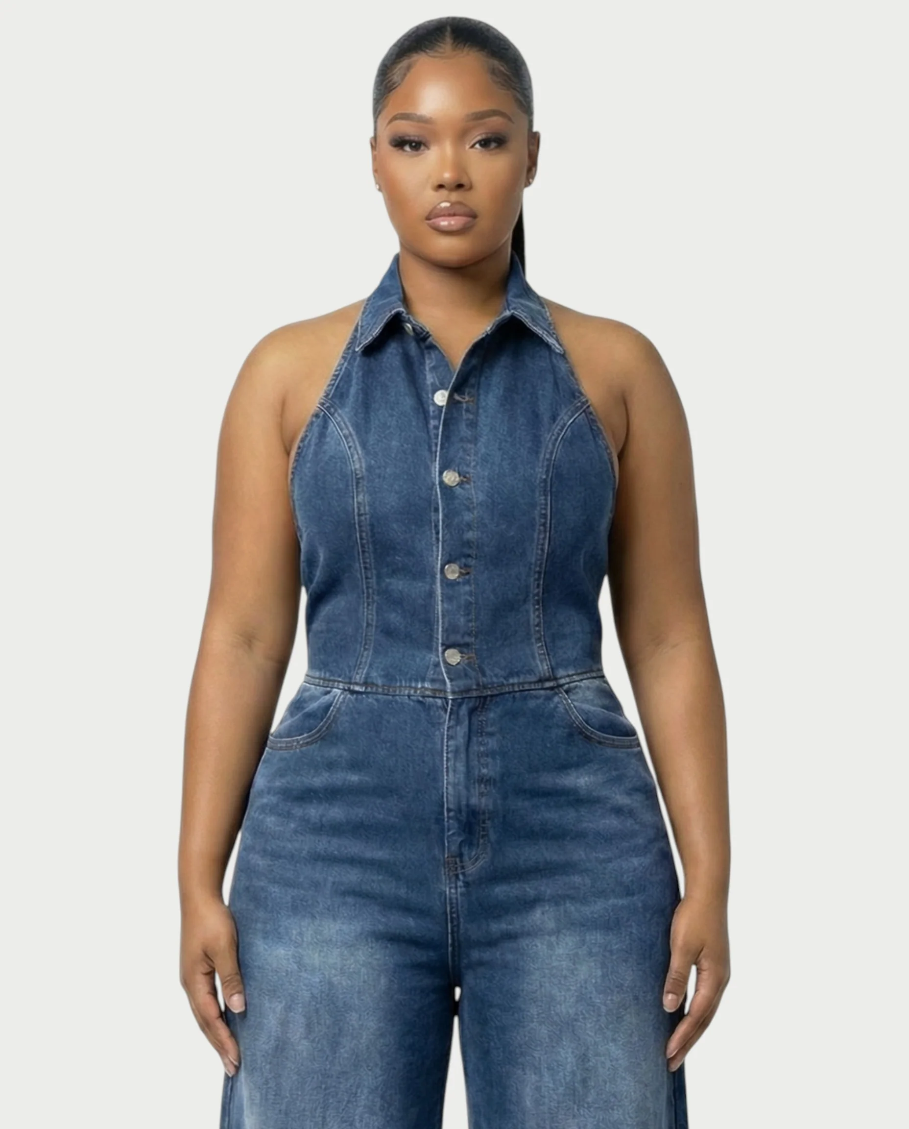 ZALEN Denim Wide-Leg Jumpsuit - Image 15