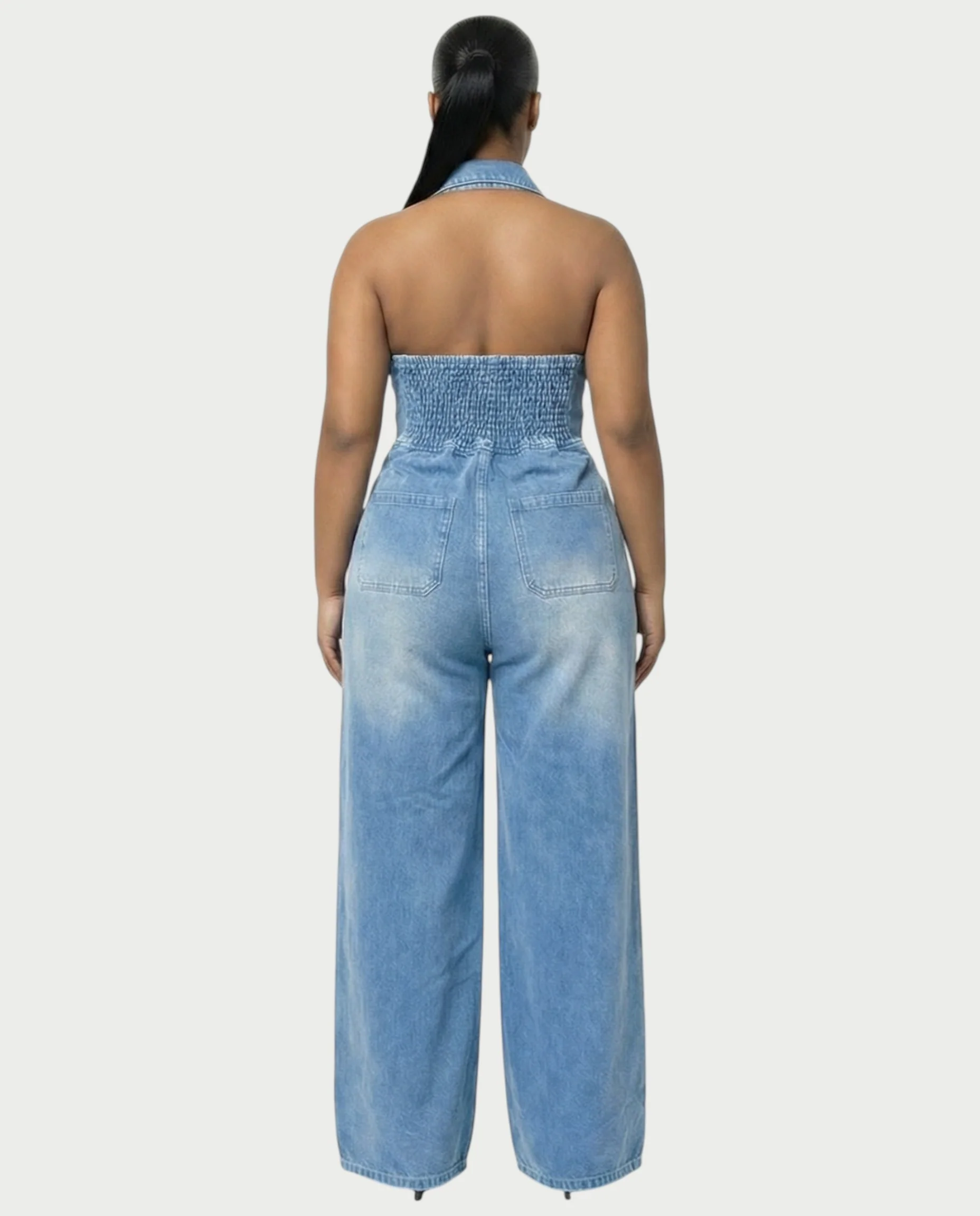 ZALEN Denim Wide-Leg Jumpsuit - Image 17