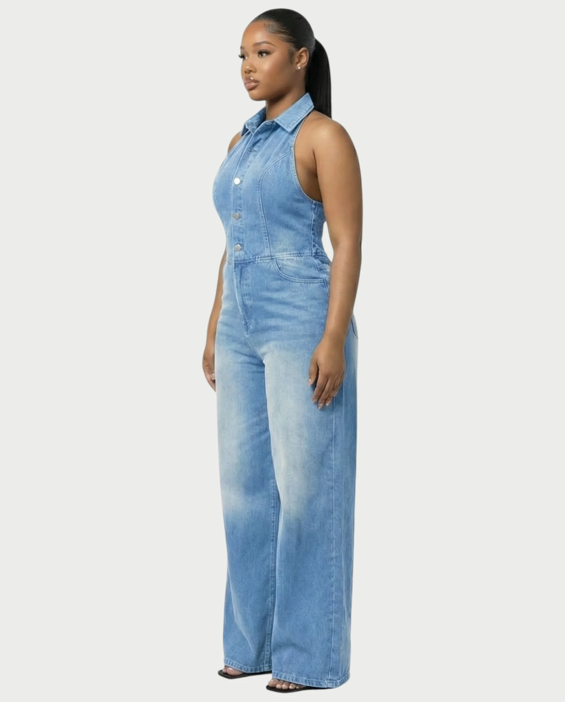 ZALEN Denim Wide-Leg Jumpsuit - Image 18