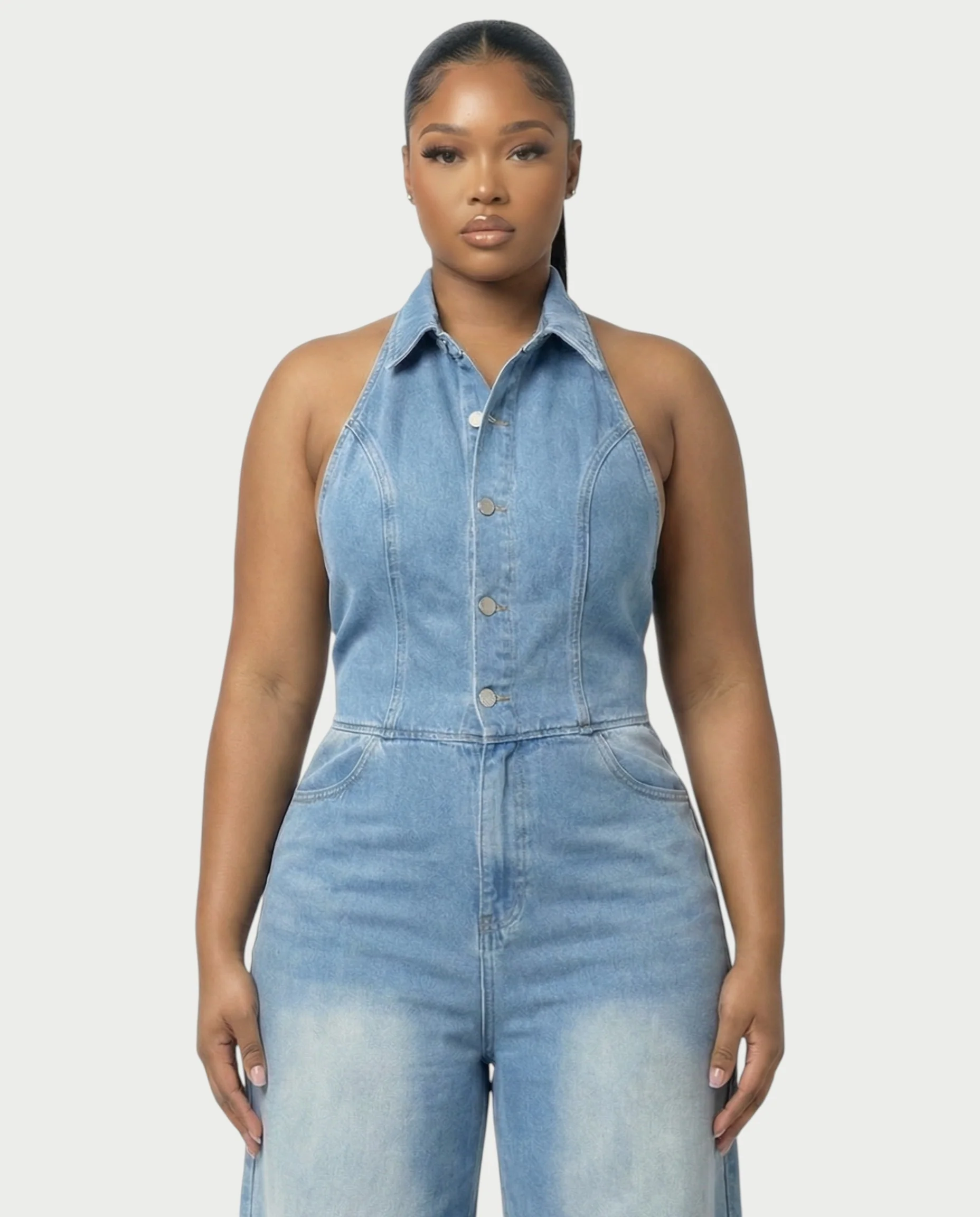 ZALEN Denim Wide-Leg Jumpsuit - Image 19