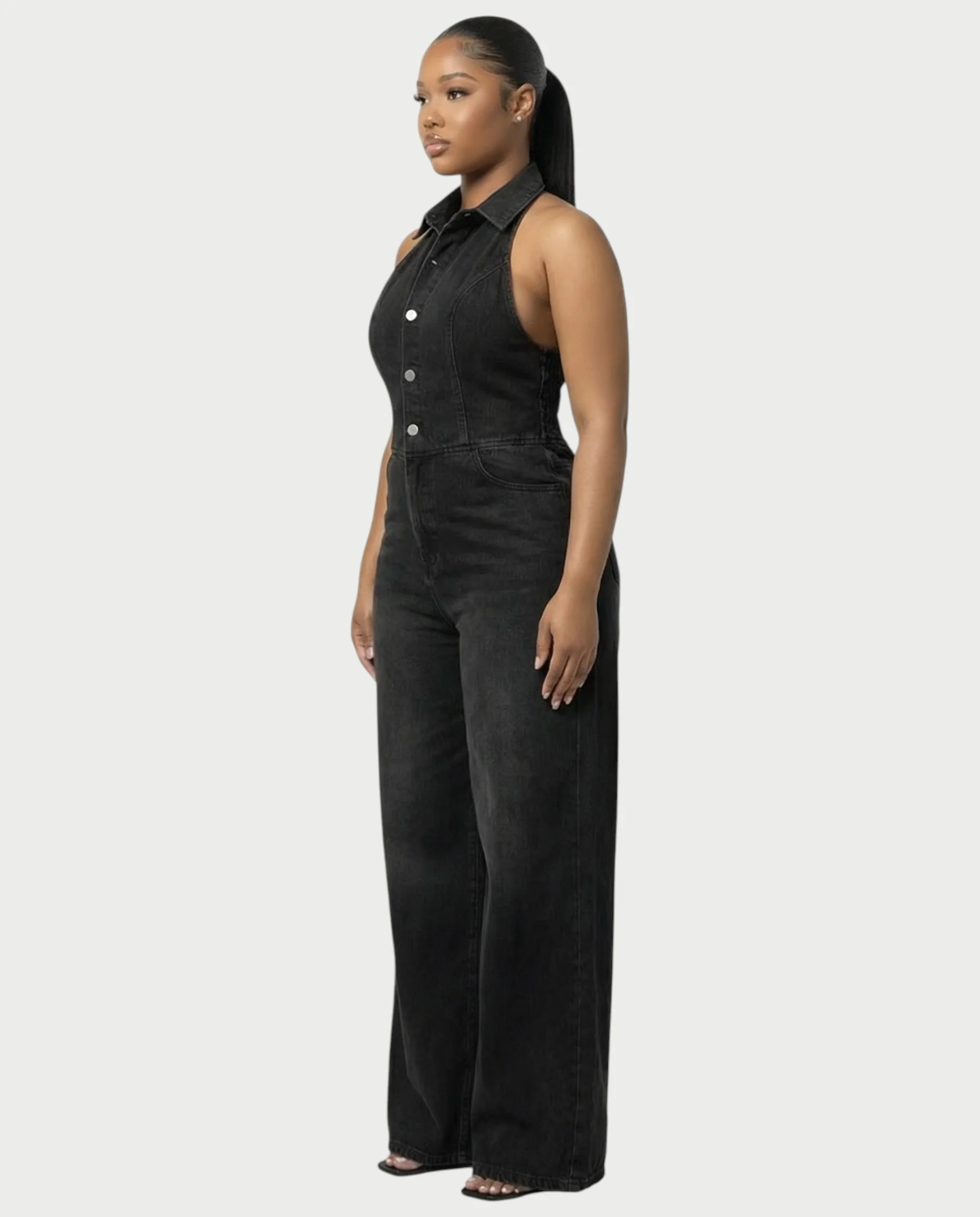 ZALEN Denim Wide-Leg Jumpsuit - Image 3