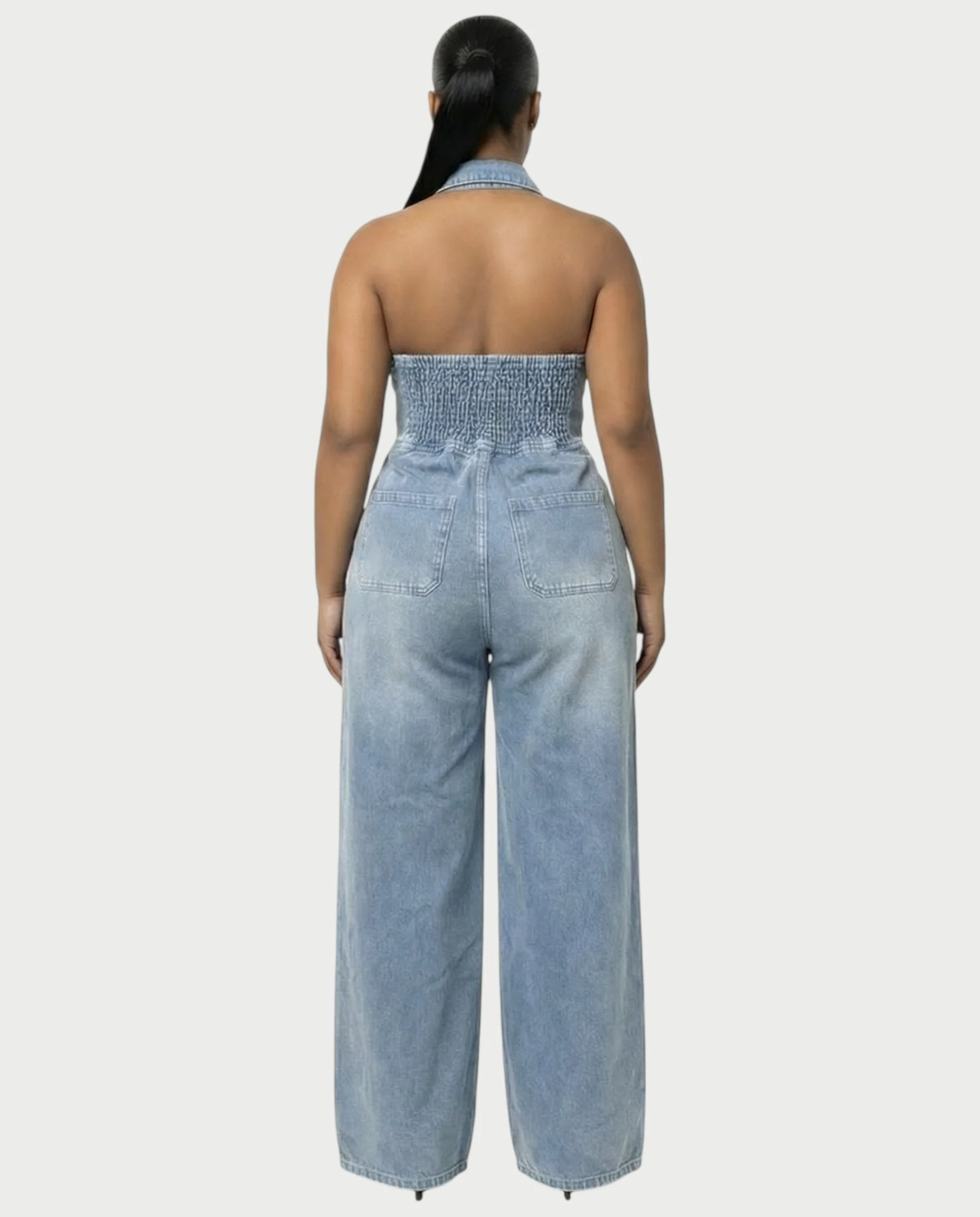 ZALEN Denim Wide-Leg Jumpsuit - Image 7