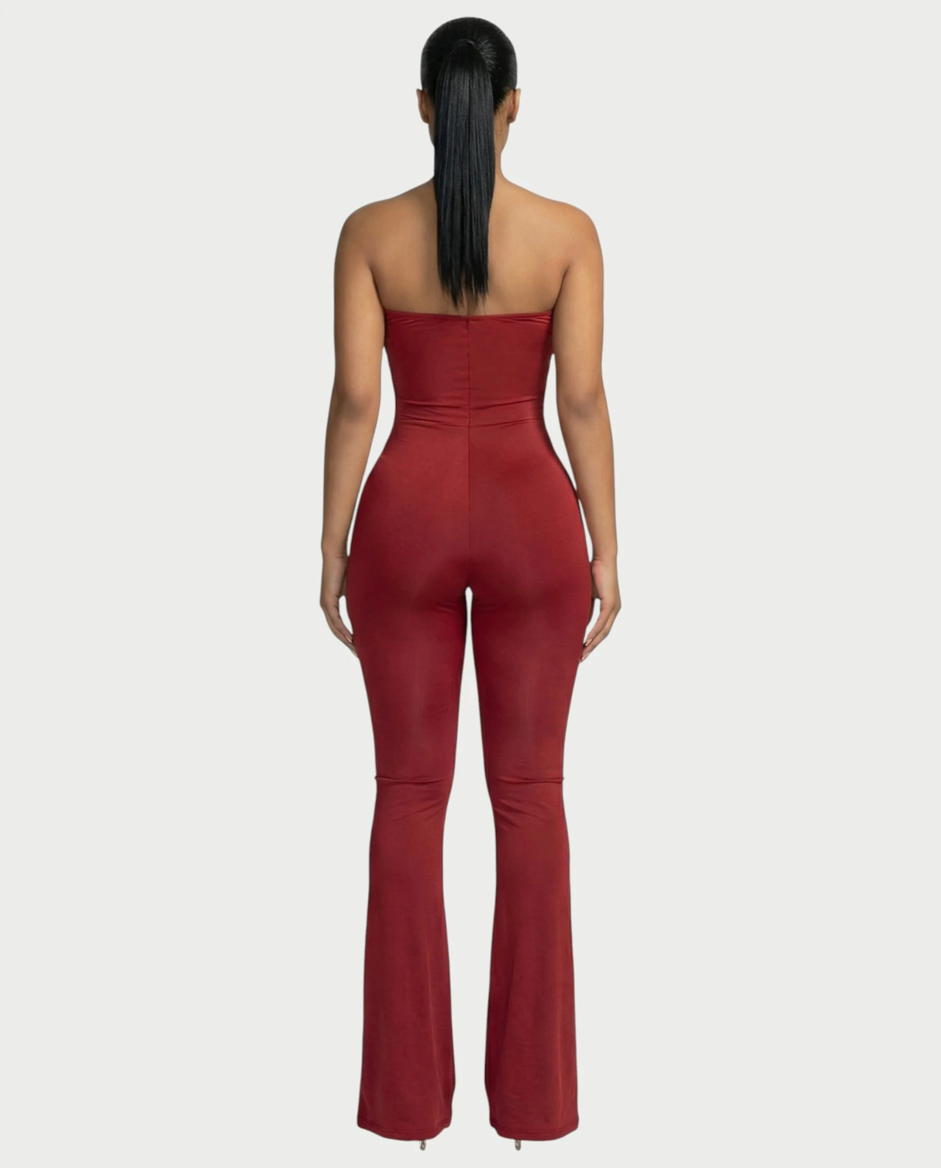 ZANIYA Strapless Twist-Front Flare Jumpsuit - Image 2