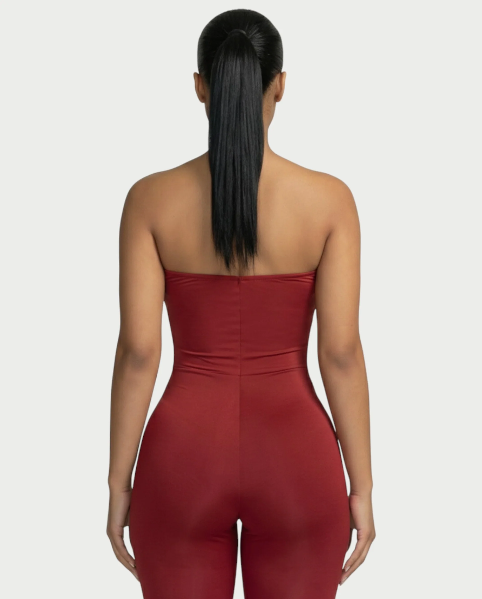 ZANIYA Strapless Twist-Front Flare Jumpsuit - Image 5