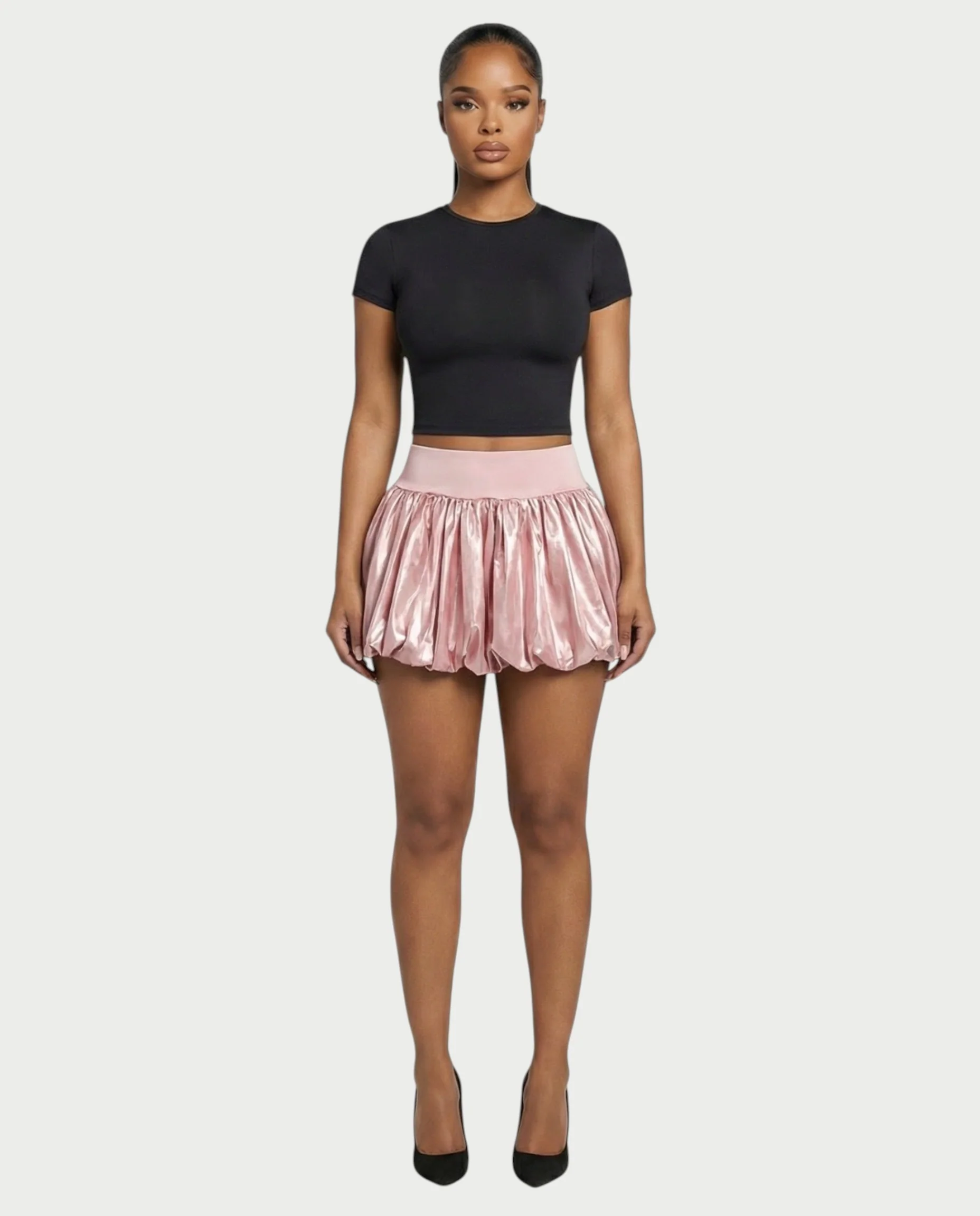 ZARELA High-Waist Bubble Hem Mini Skirt - Image 11