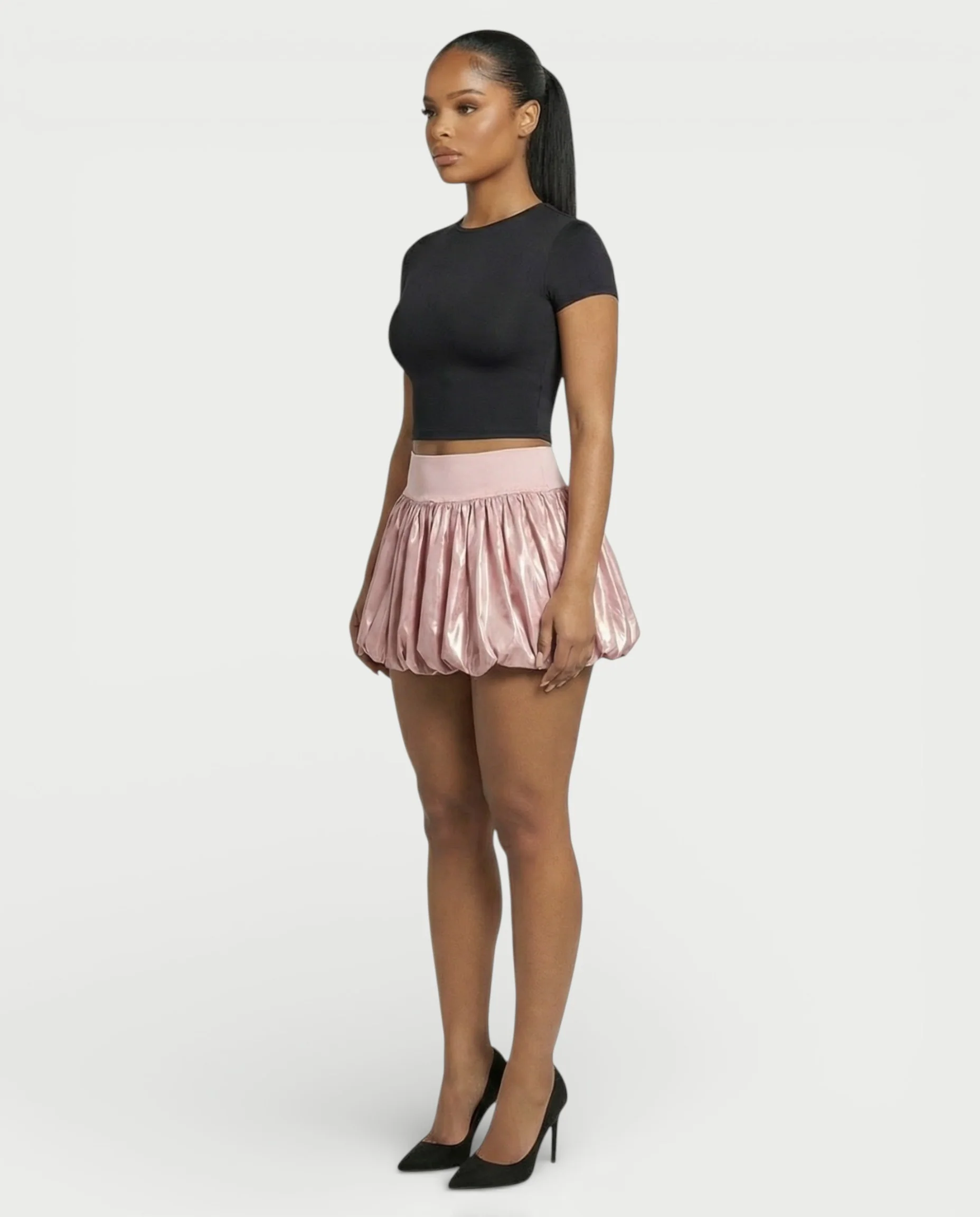 ZARELA High-Waist Bubble Hem Mini Skirt - Image 13