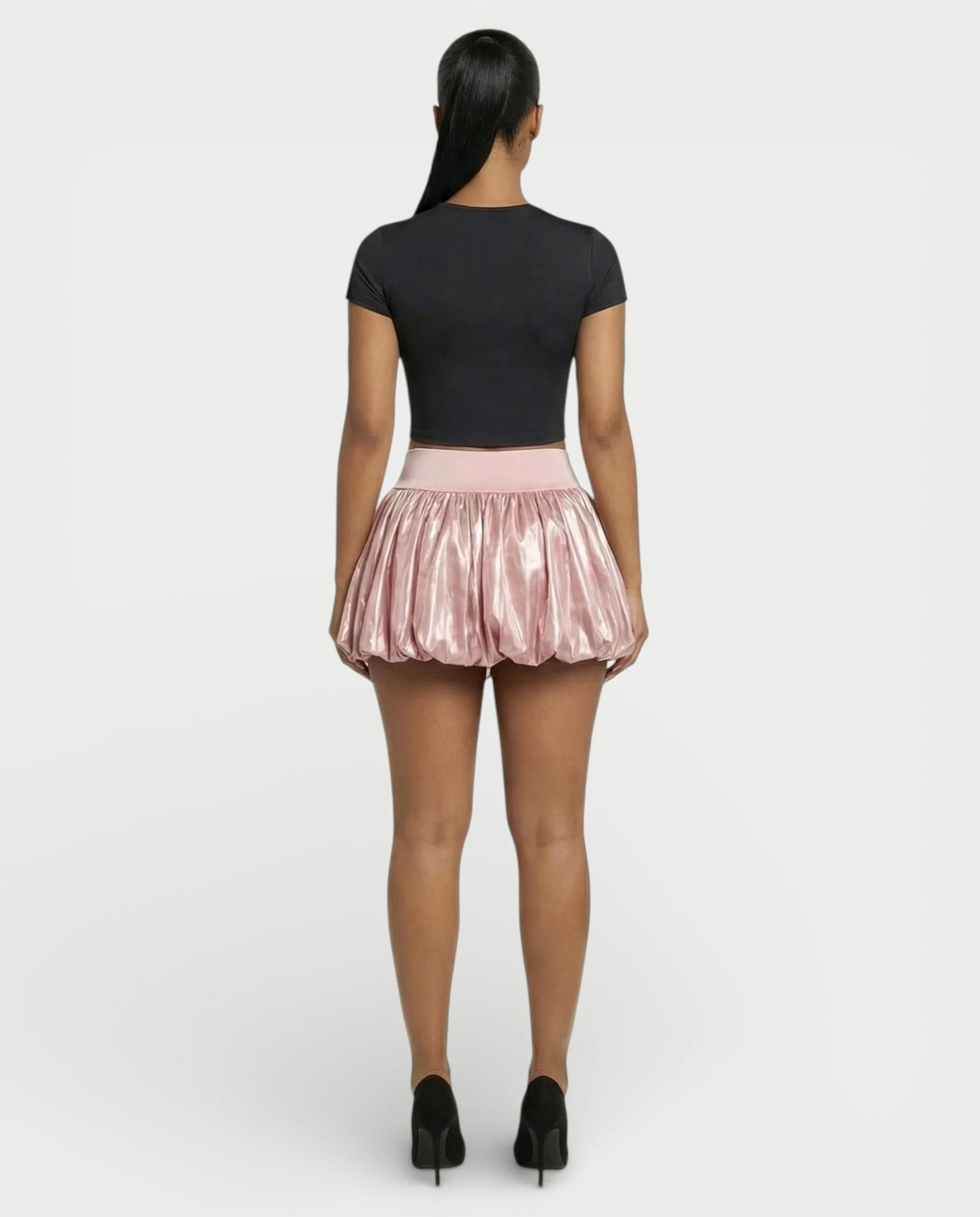 ZARELA High-Waist Bubble Hem Mini Skirt - Image 14