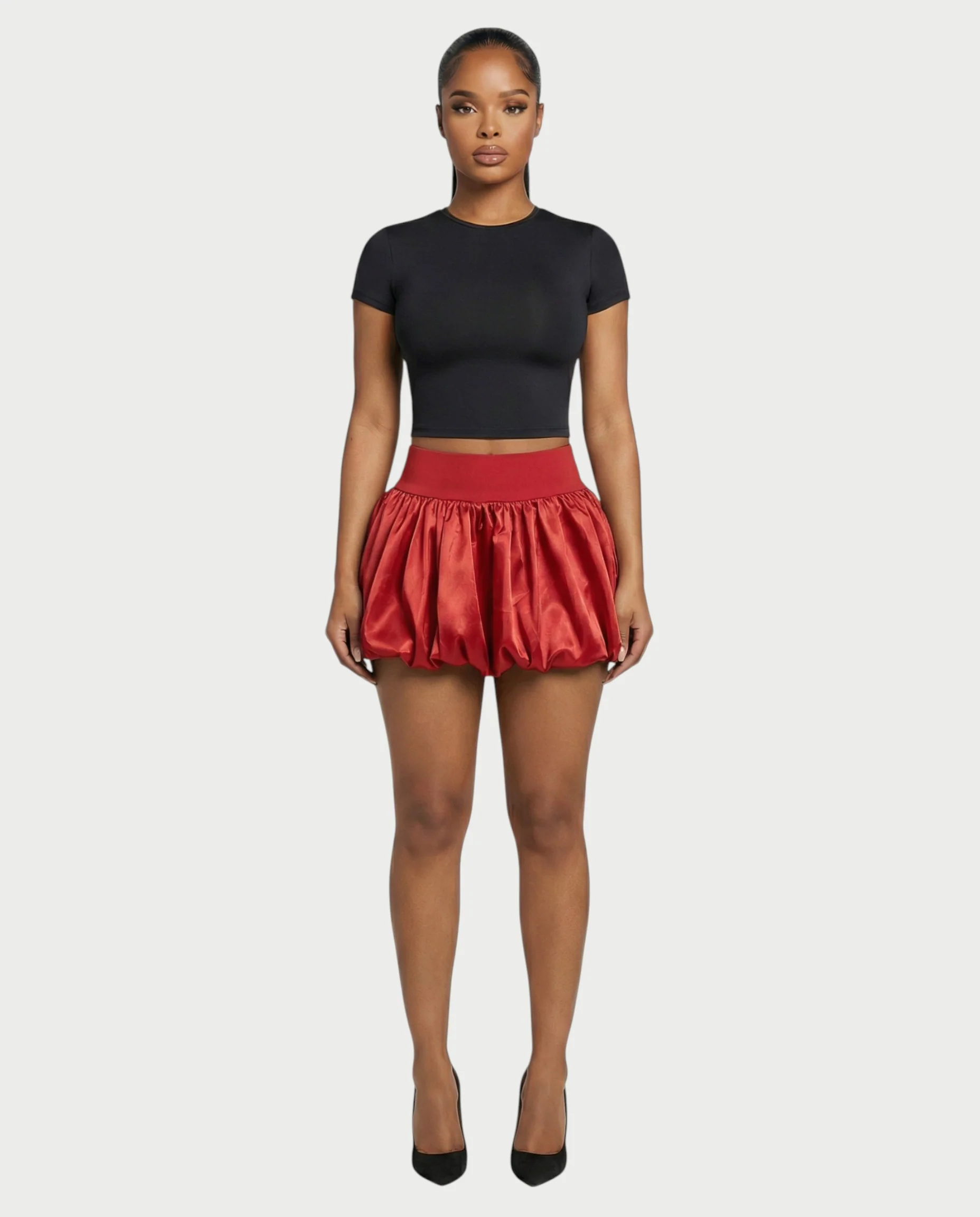 ZARELA High-Waist Bubble Hem Mini Skirt - Image 16