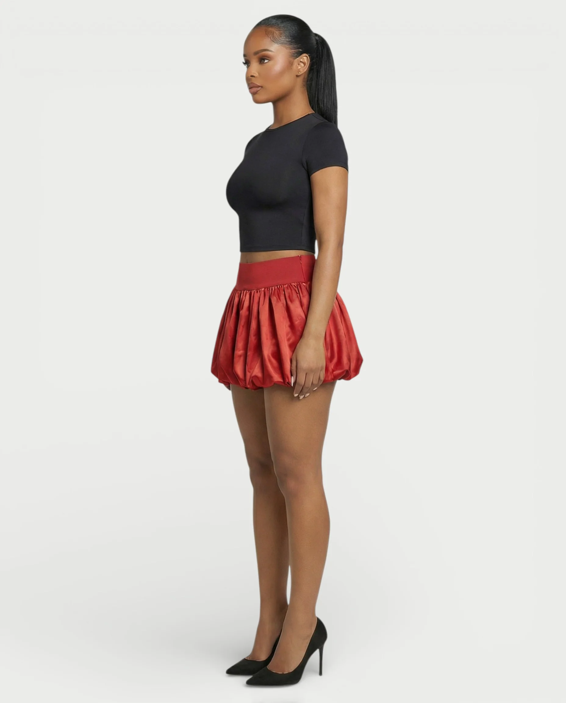 ZARELA High-Waist Bubble Hem Mini Skirt - Image 18