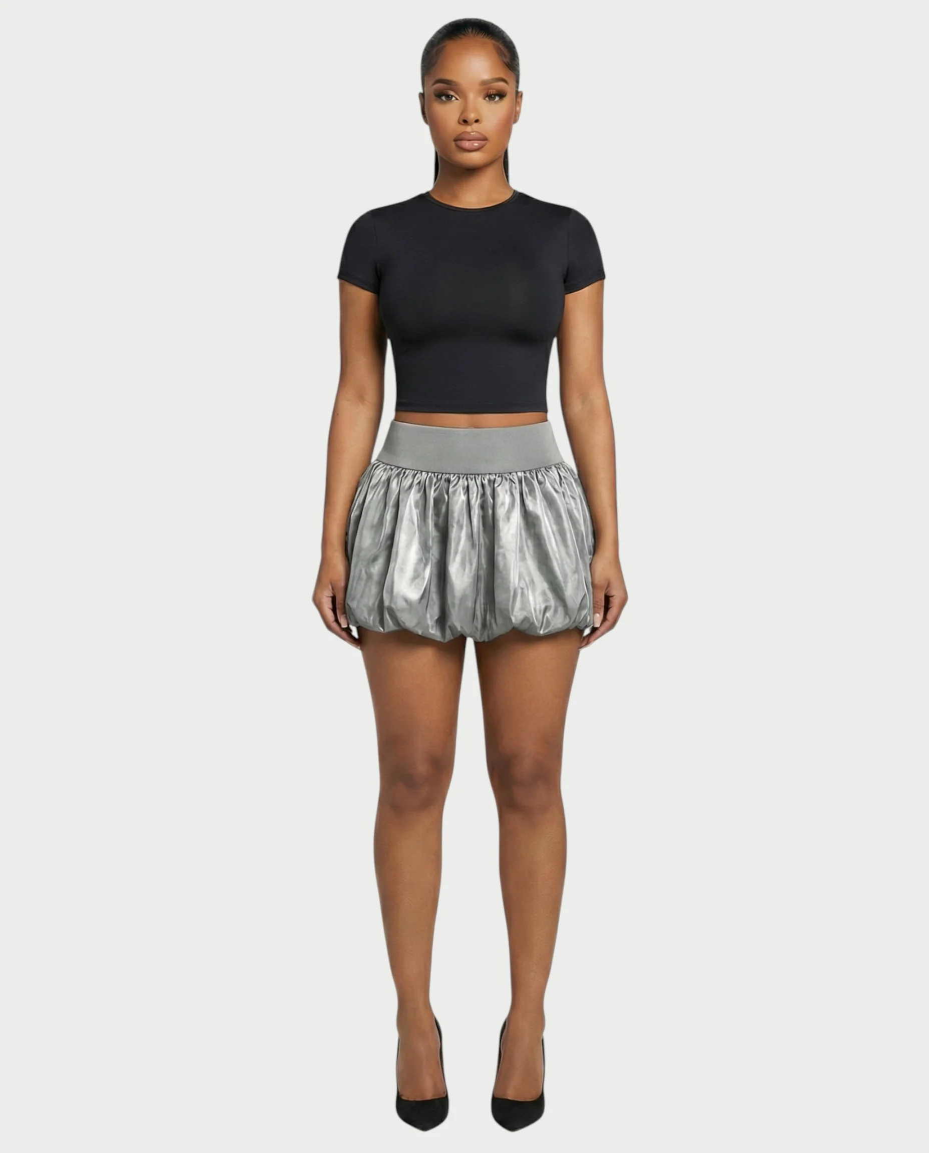 ZARELA High-Waist Bubble Hem Mini Skirt - Image 21
