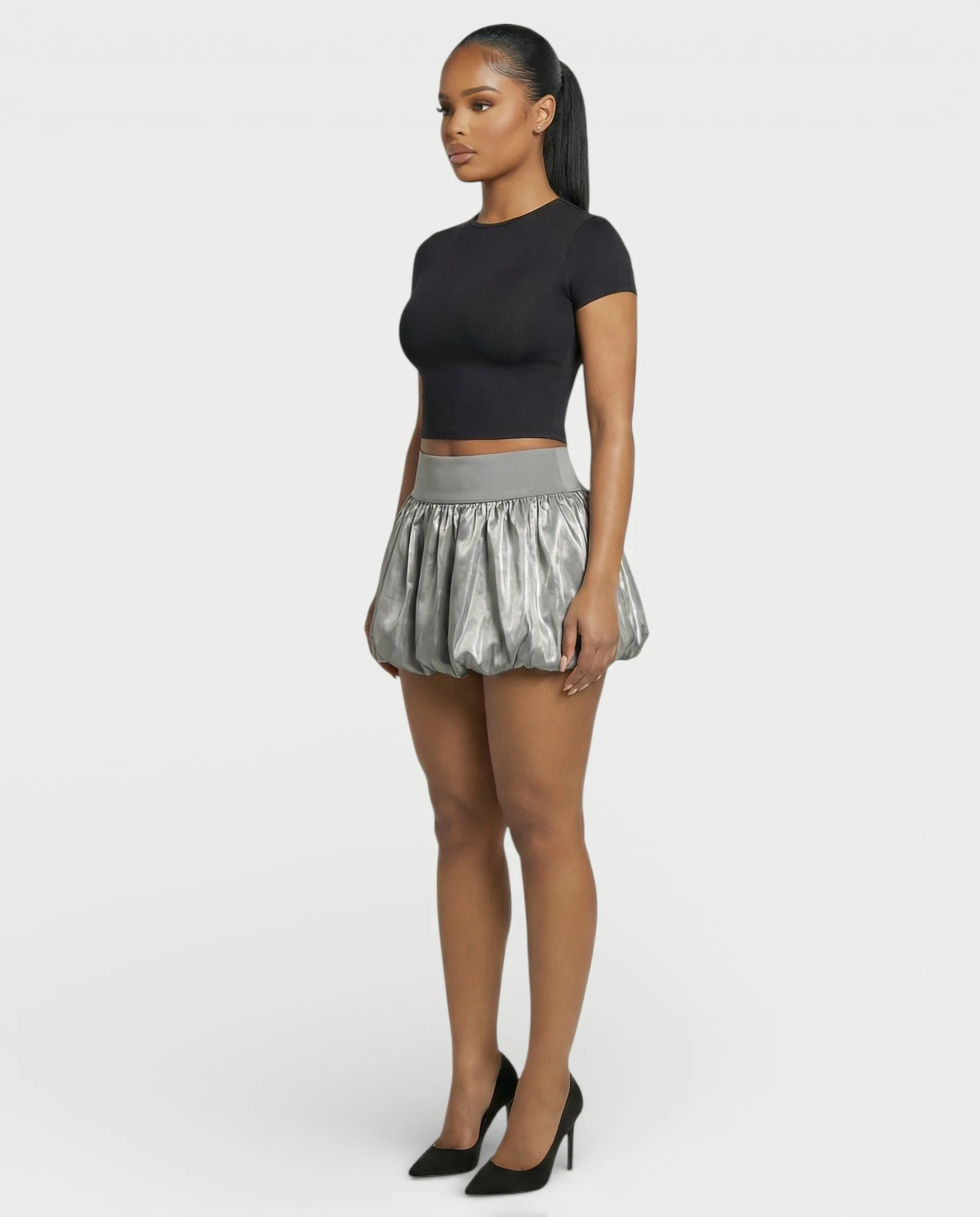 ZARELA High-Waist Bubble Hem Mini Skirt - Image 23
