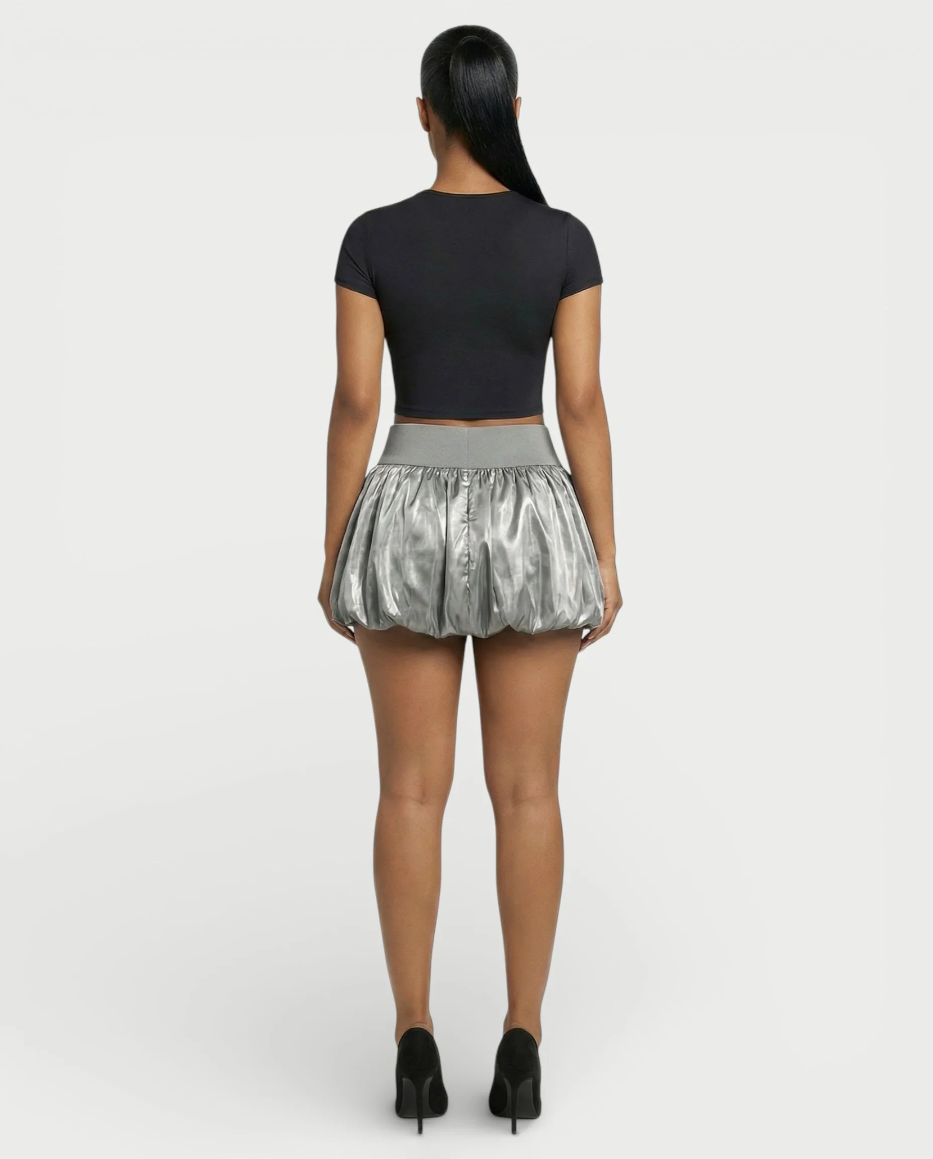 ZARELA High-Waist Bubble Hem Mini Skirt - Image 24