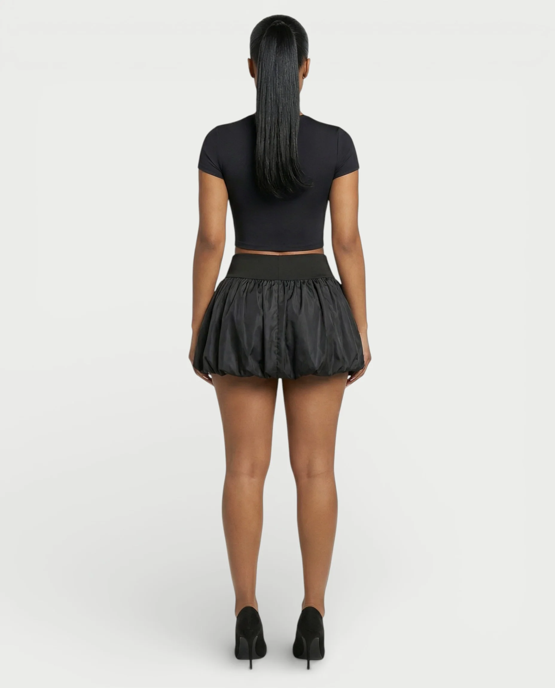ZARELA High-Waist Bubble Hem Mini Skirt - Image 4