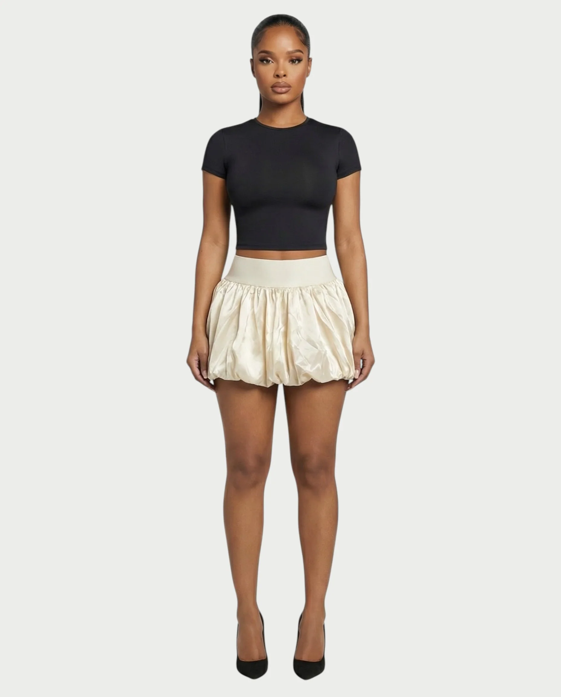 ZARELA High-Waist Bubble Hem Mini Skirt - Image 6