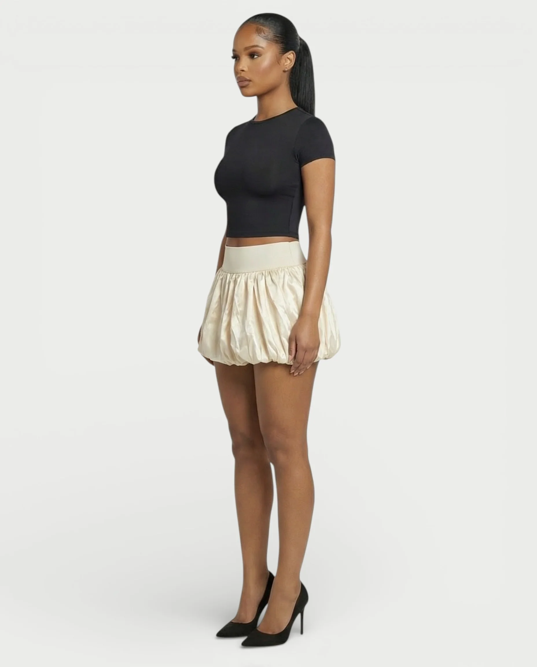 ZARELA High-Waist Bubble Hem Mini Skirt - Image 8