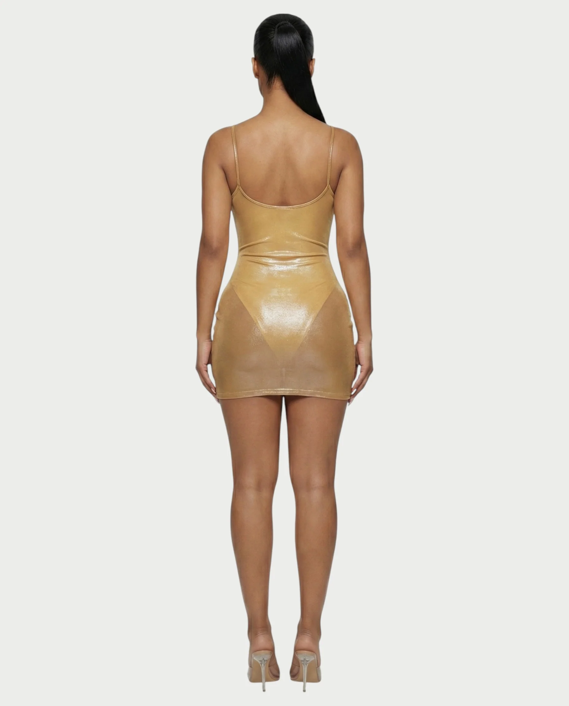 ZARI Shimmer Bodysuit Mini Dress - Image 2