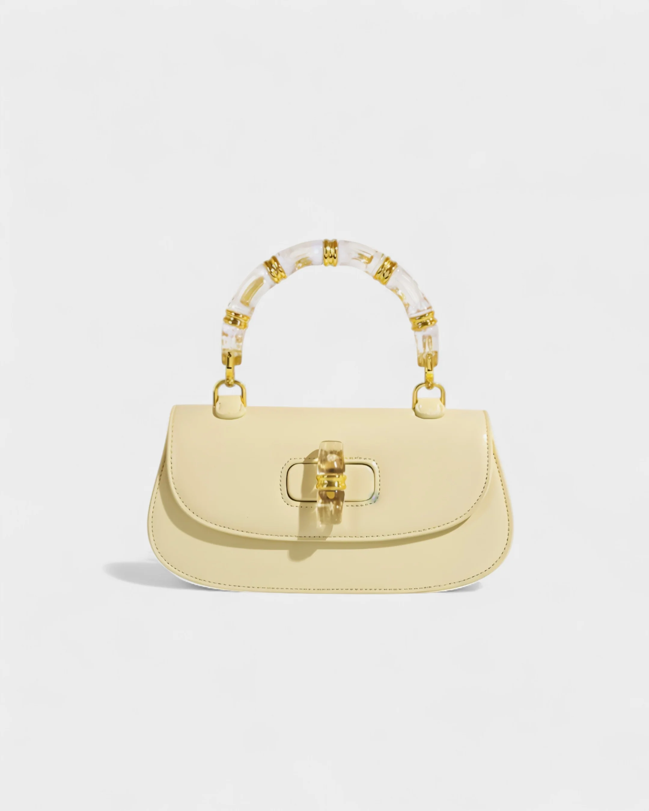 ZARLA Bamboo Handle Faux Leather Bag - Image 16