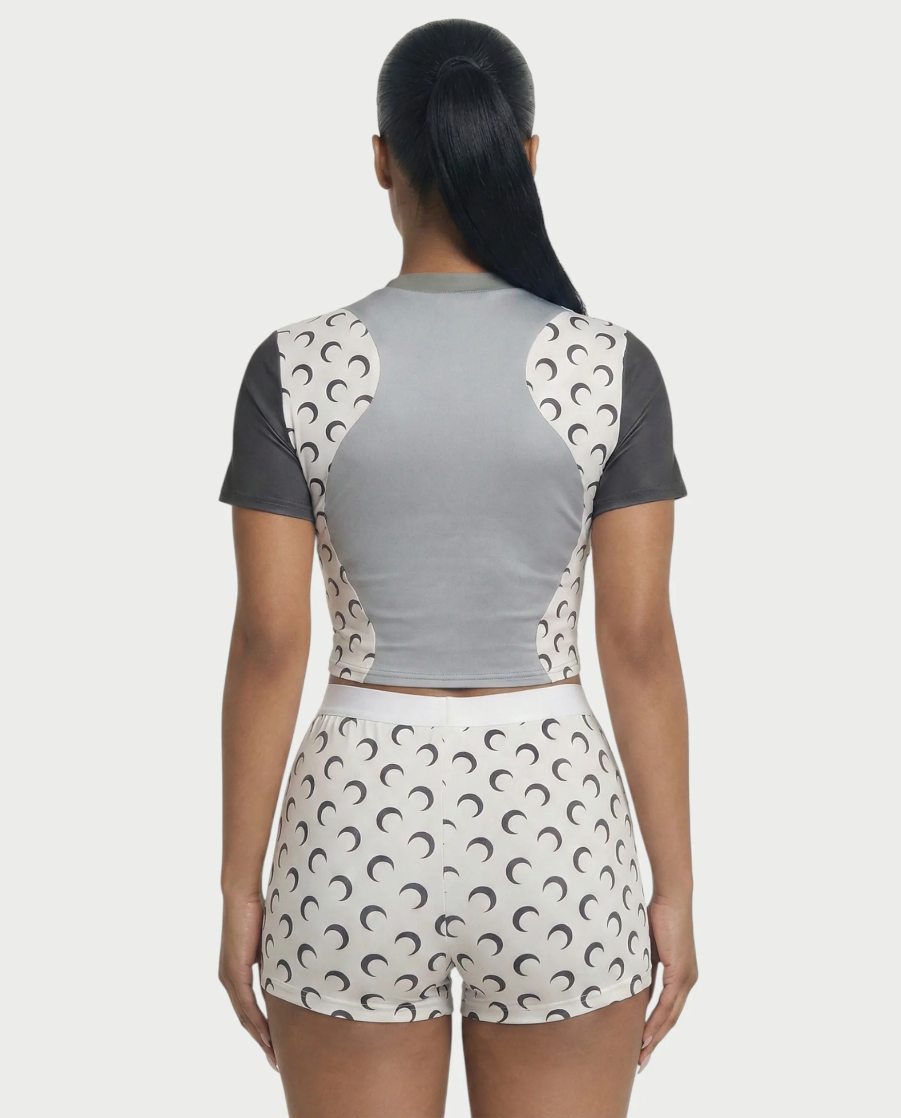 ZAVIA Crescent Contrast Print Crop Top & Shorts Set - Image 5