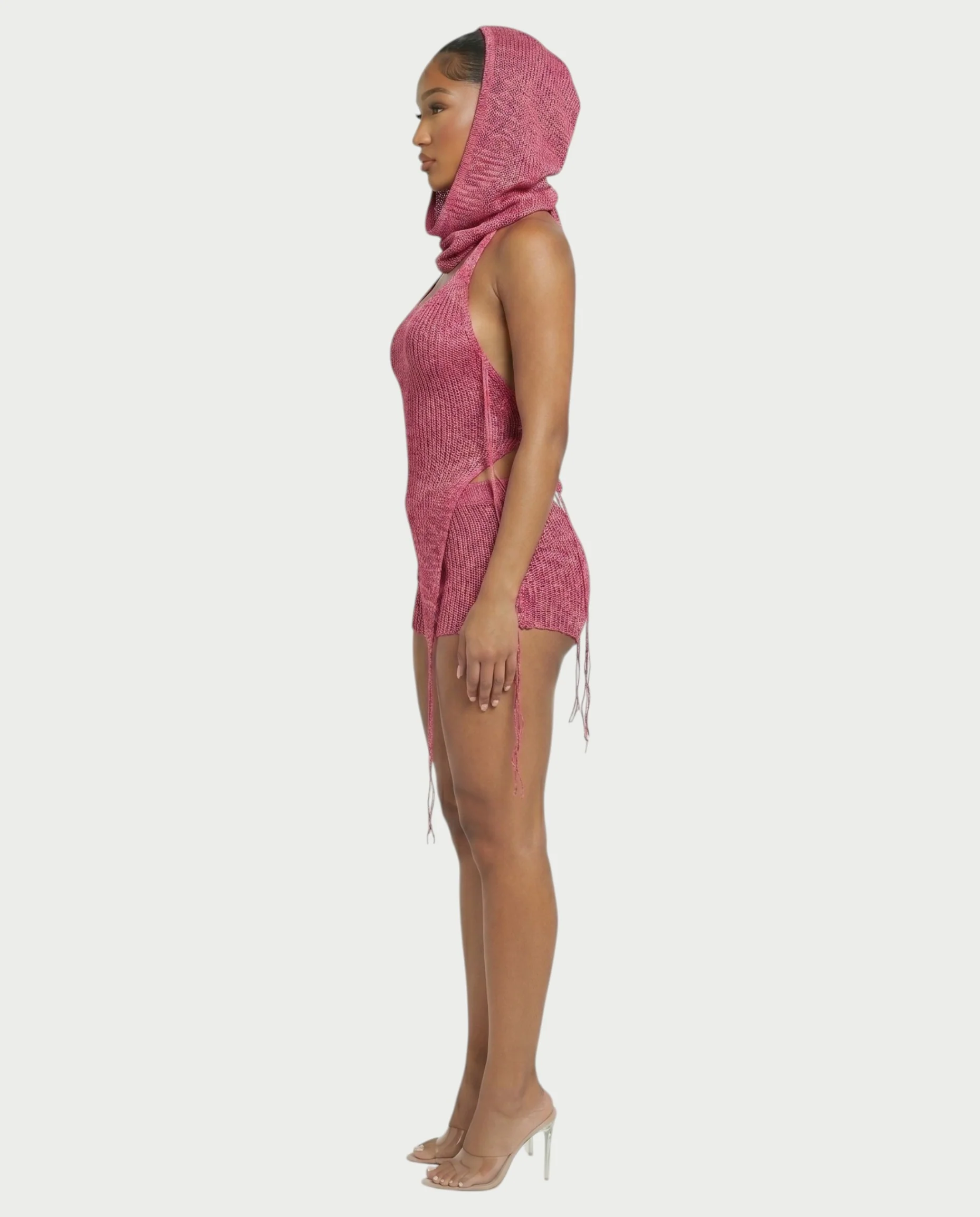 ZELISSE 3-Piece Halter Top, Shorts & Hooded Scarf Set - Image 13