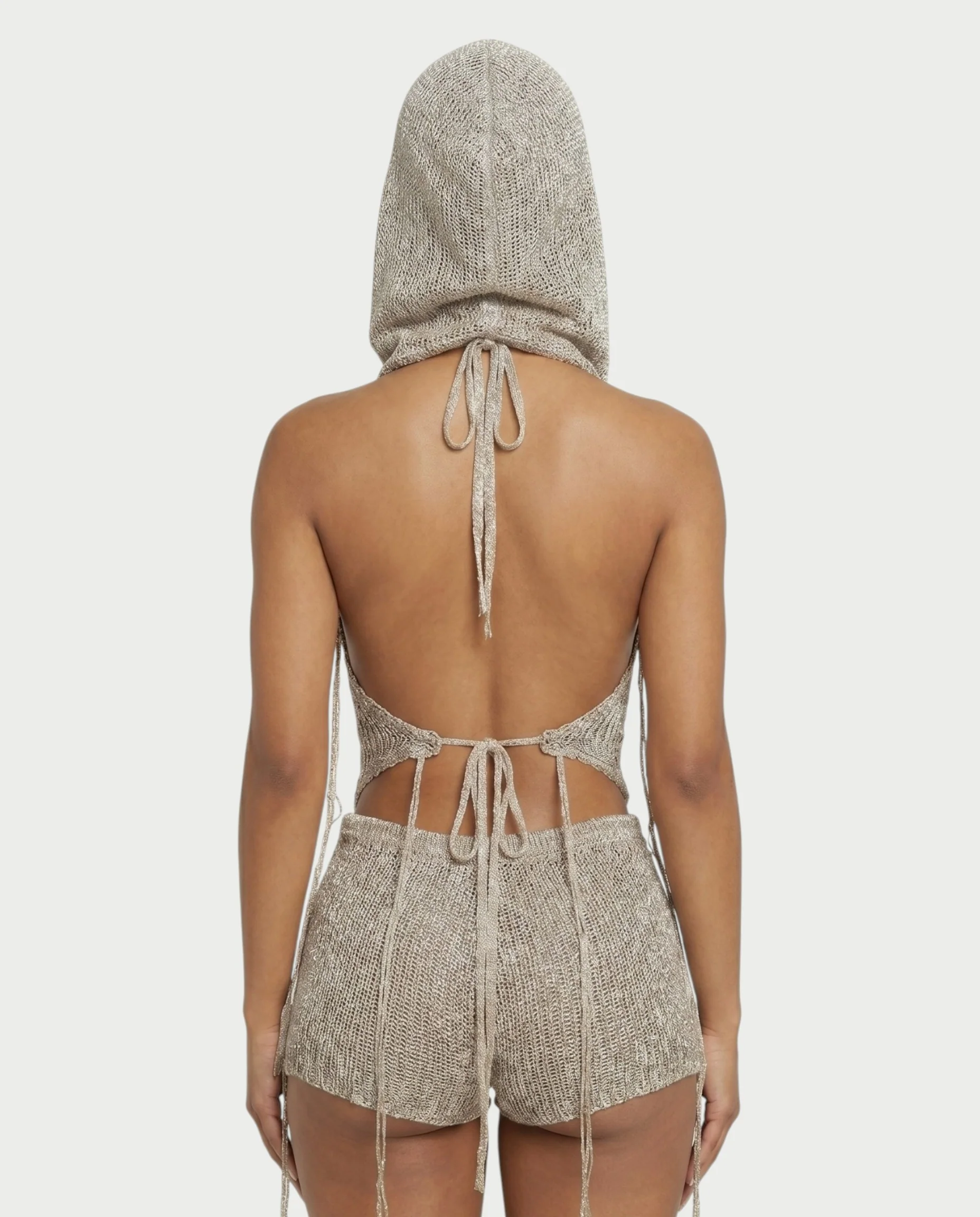 ZELISSE 3-Piece Halter Top, Shorts & Hooded Scarf Set - Image 20