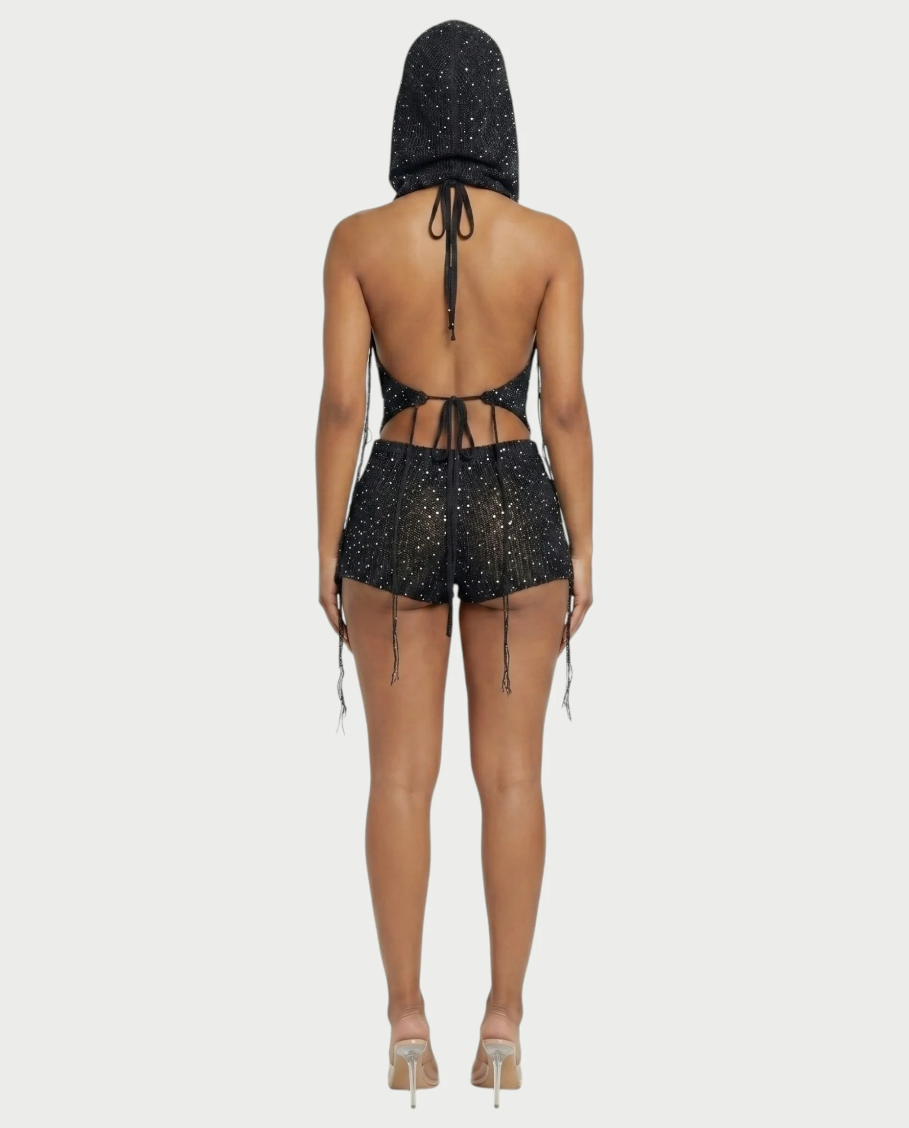 ZELISSE 3-Piece Halter Top, Shorts & Hooded Scarf Set - Image 22
