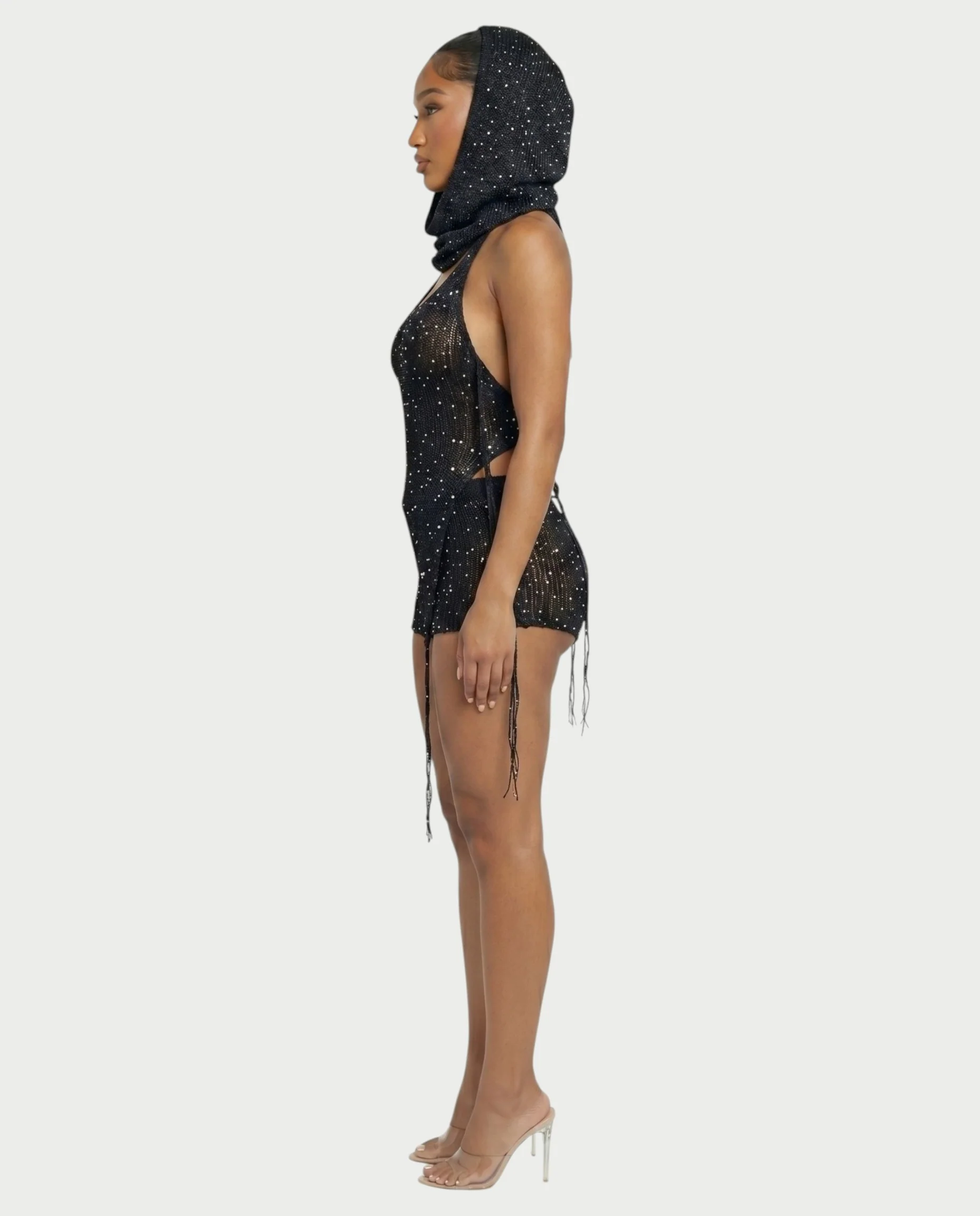 ZELISSE 3-Piece Halter Top, Shorts & Hooded Scarf Set - Image 23