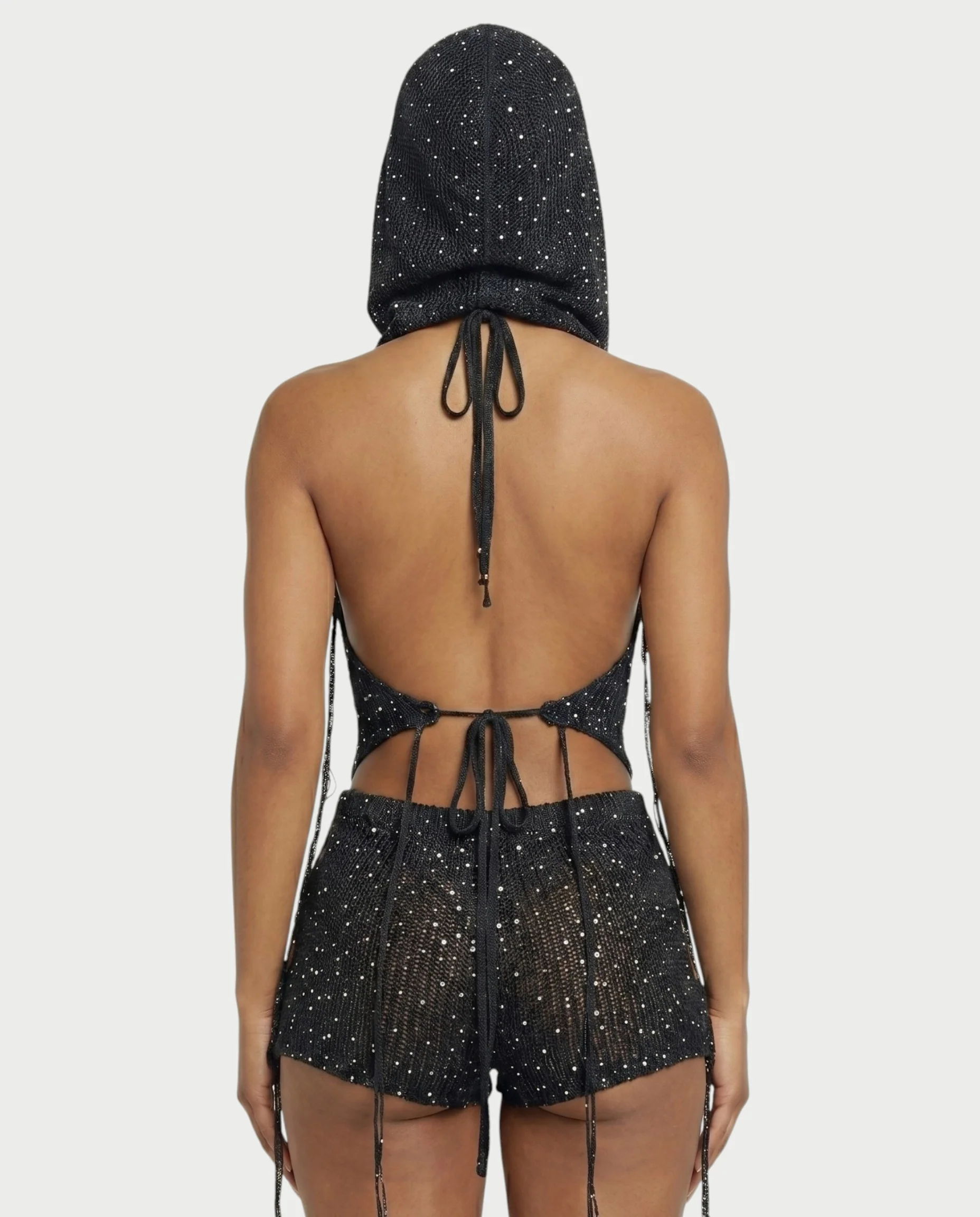ZELISSE 3-Piece Halter Top, Shorts & Hooded Scarf Set - Image 25