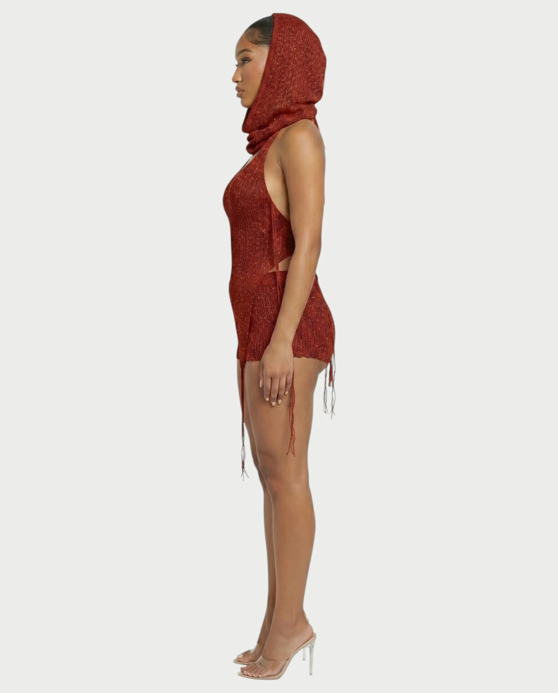 ZELISSE 3-Piece Halter Top, Shorts & Hooded Scarf Set - Image 28