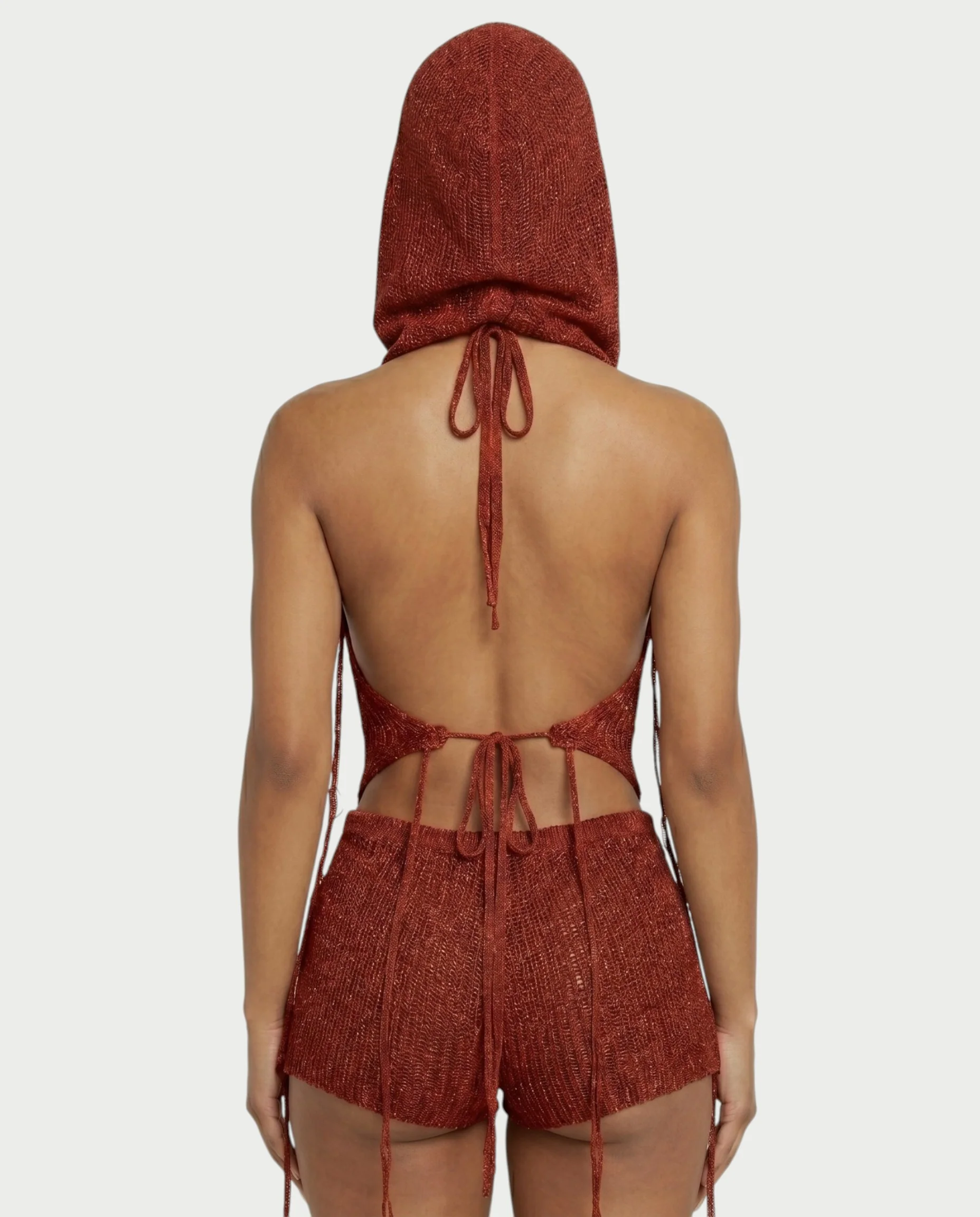 ZELISSE 3-Piece Halter Top, Shorts & Hooded Scarf Set - Image 30