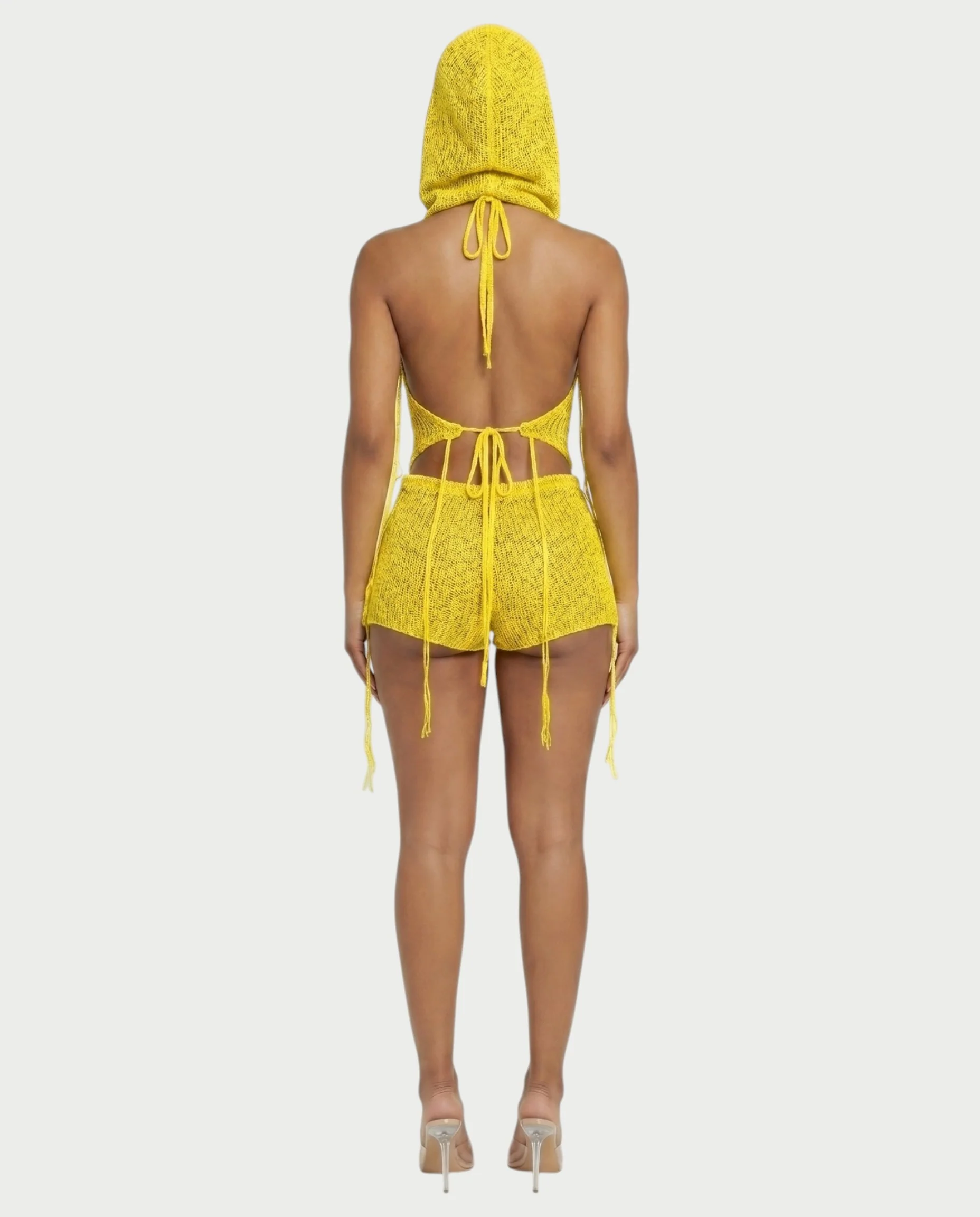 ZELISSE 3-Piece Halter Top, Shorts & Hooded Scarf Set - Image 37