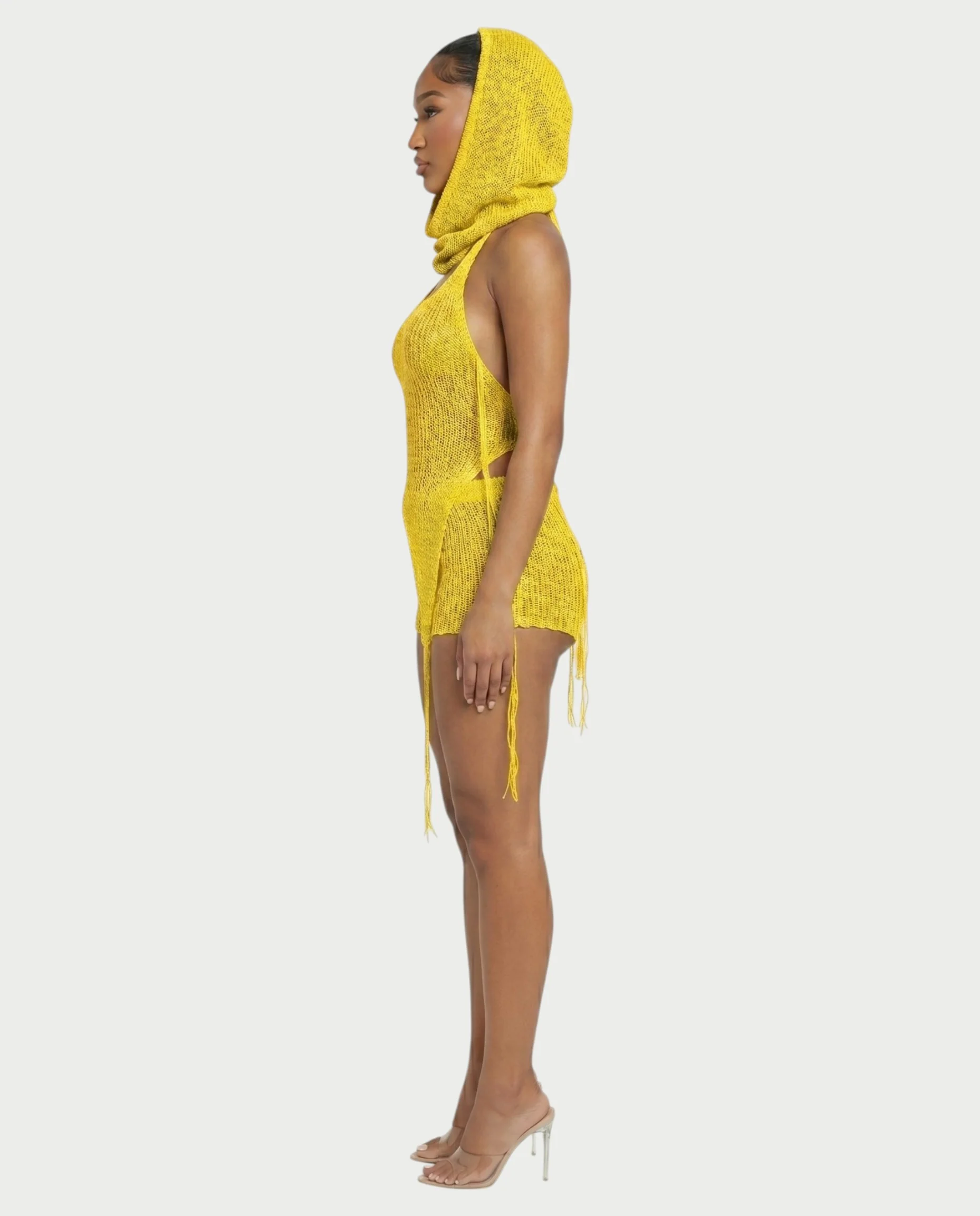 ZELISSE 3-Piece Halter Top, Shorts & Hooded Scarf Set - Image 38