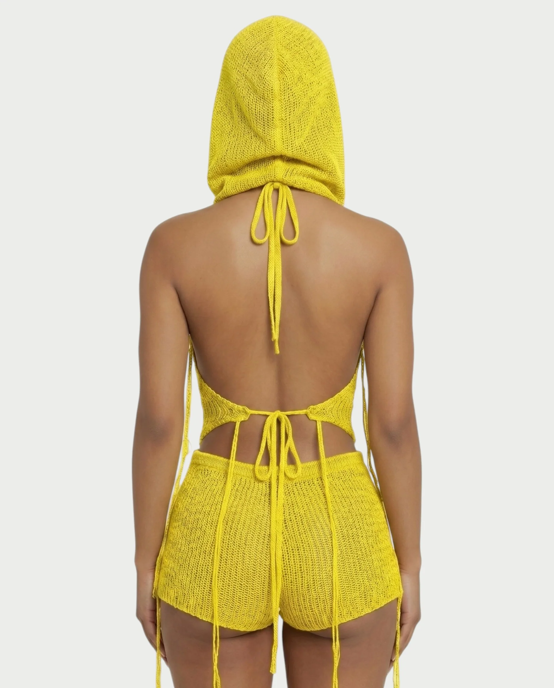 ZELISSE 3-Piece Halter Top, Shorts & Hooded Scarf Set - Image 40