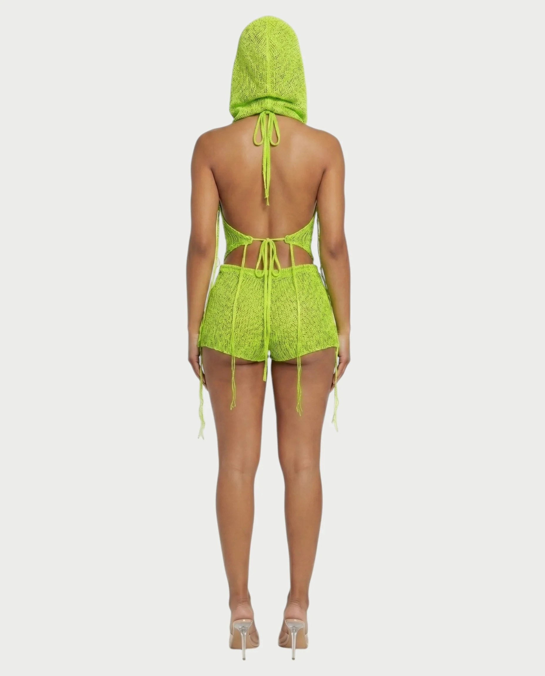 ZELISSE 3-Piece Halter Top, Shorts & Hooded Scarf Set - Image 42