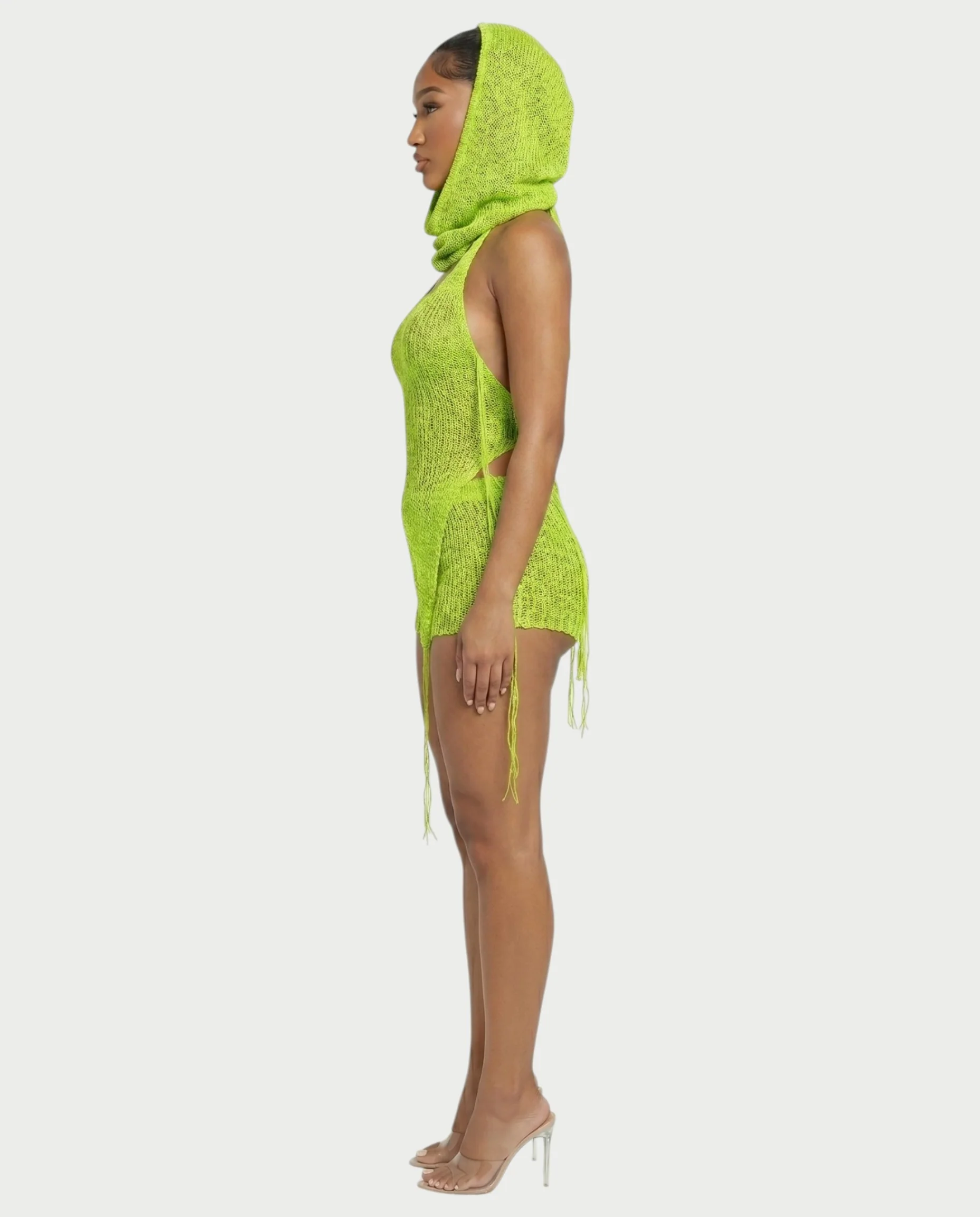 ZELISSE 3-Piece Halter Top, Shorts & Hooded Scarf Set - Image 43