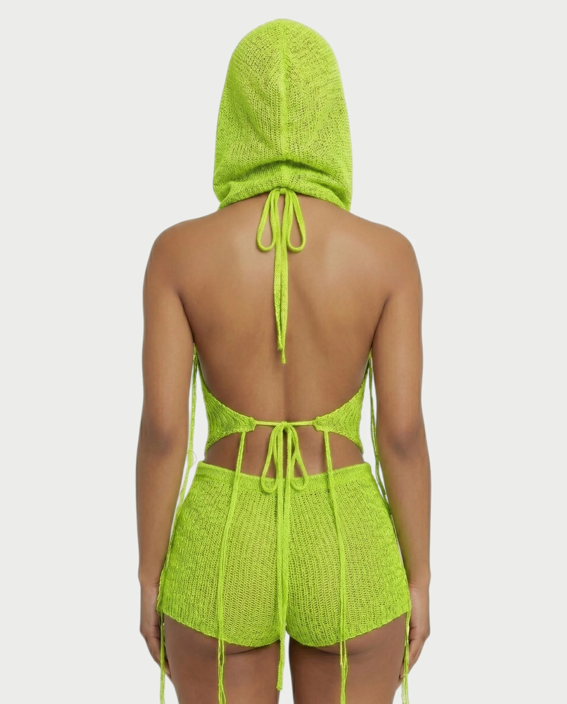 ZELISSE 3-Piece Halter Top, Shorts & Hooded Scarf Set - Image 45
