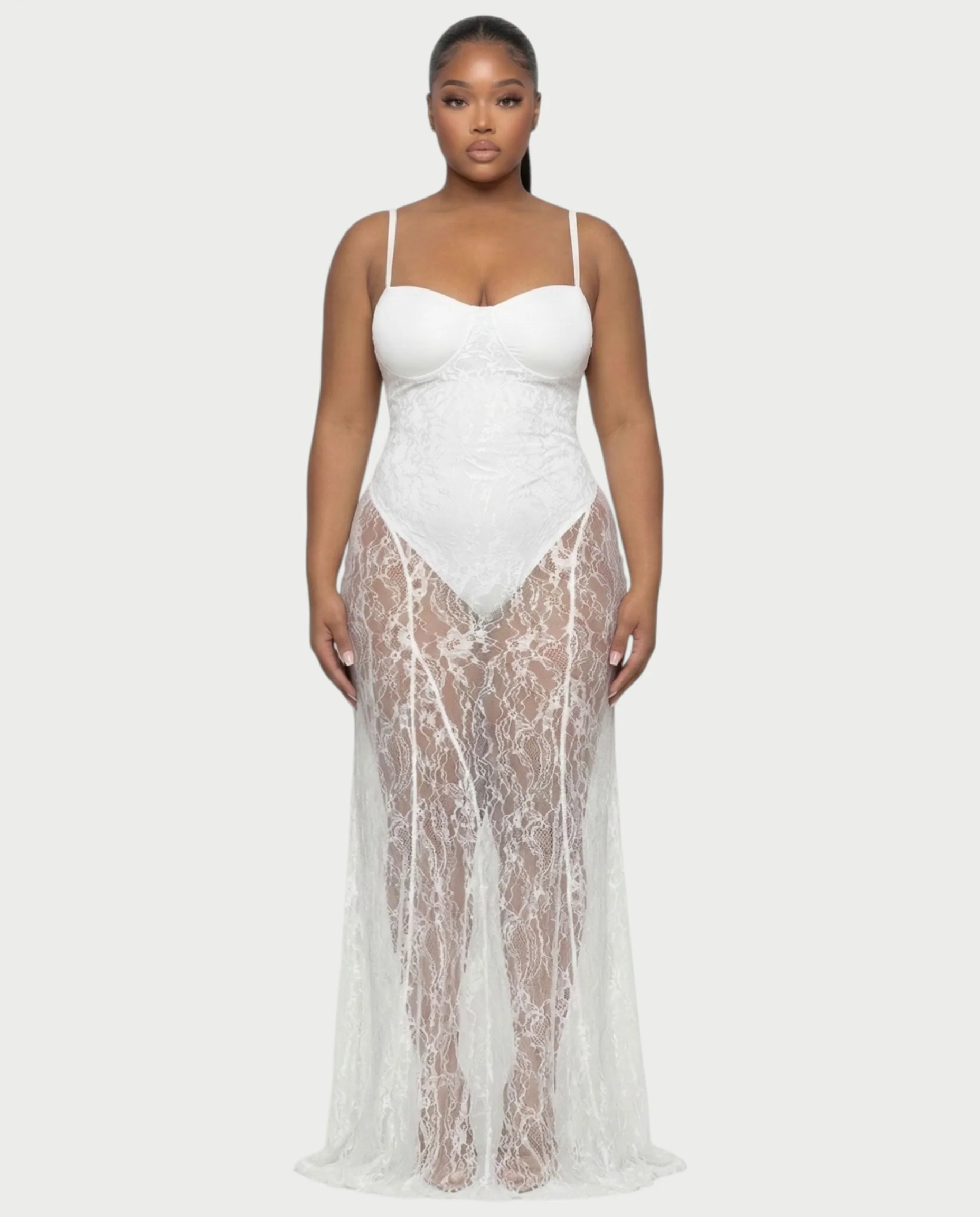 ZENRA Sheer Lace Maxi Dress - Image 6