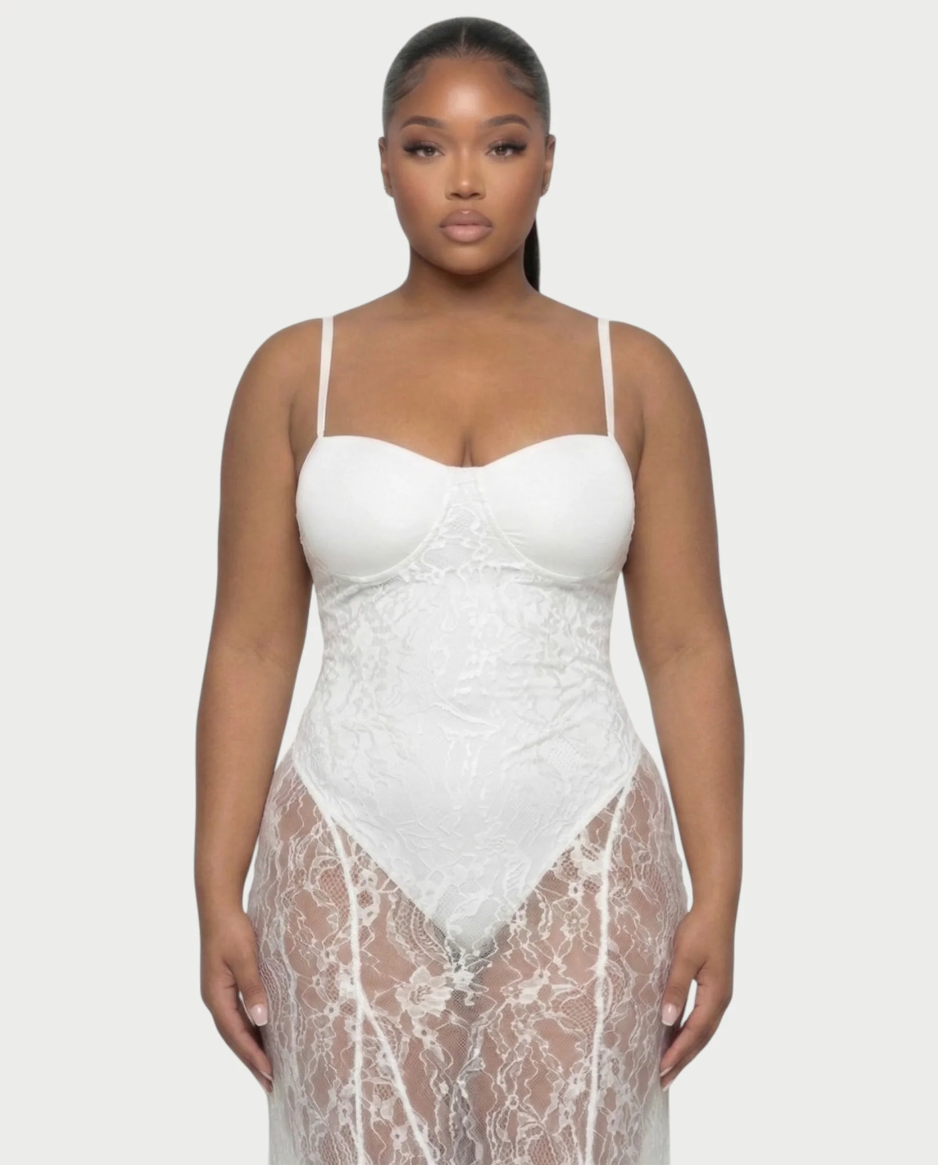 ZENRA Sheer Lace Maxi Dress - Image 9