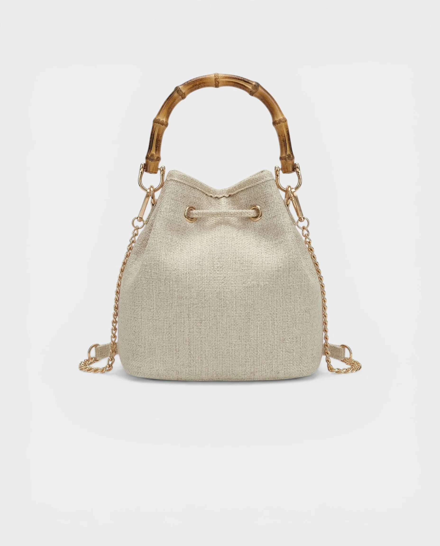 ZERINA Lavender Floral Sequin Bamboo Handle Bucket Bag - Image 2