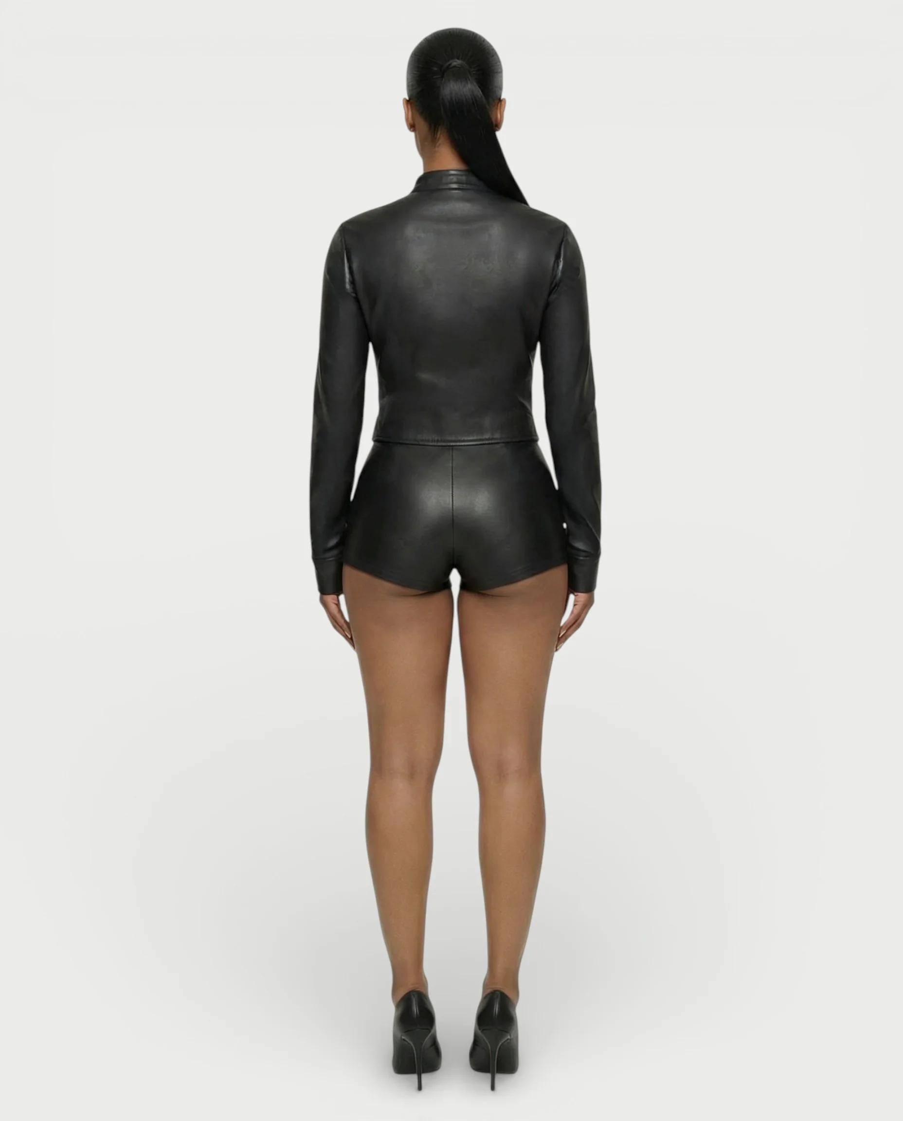 ZIVARA Zip-Up Top & High-Waist Shorts Set - Image 4