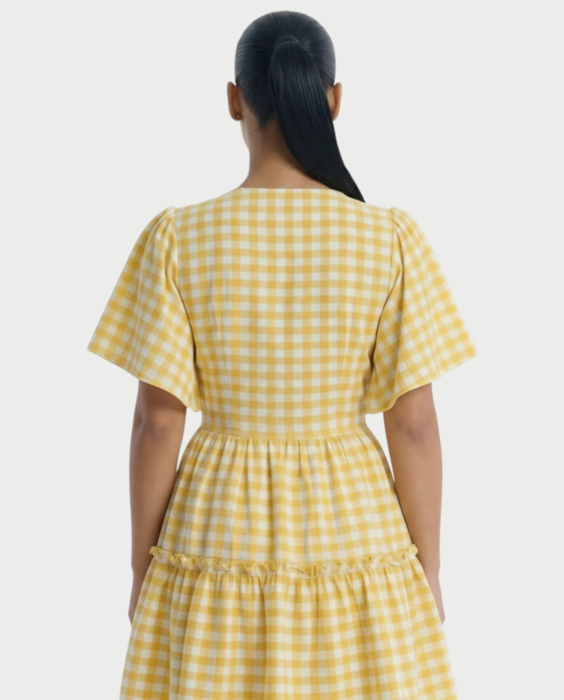 ZIVEN Gingham Flutter Sleeve Mini Dress - Image 5